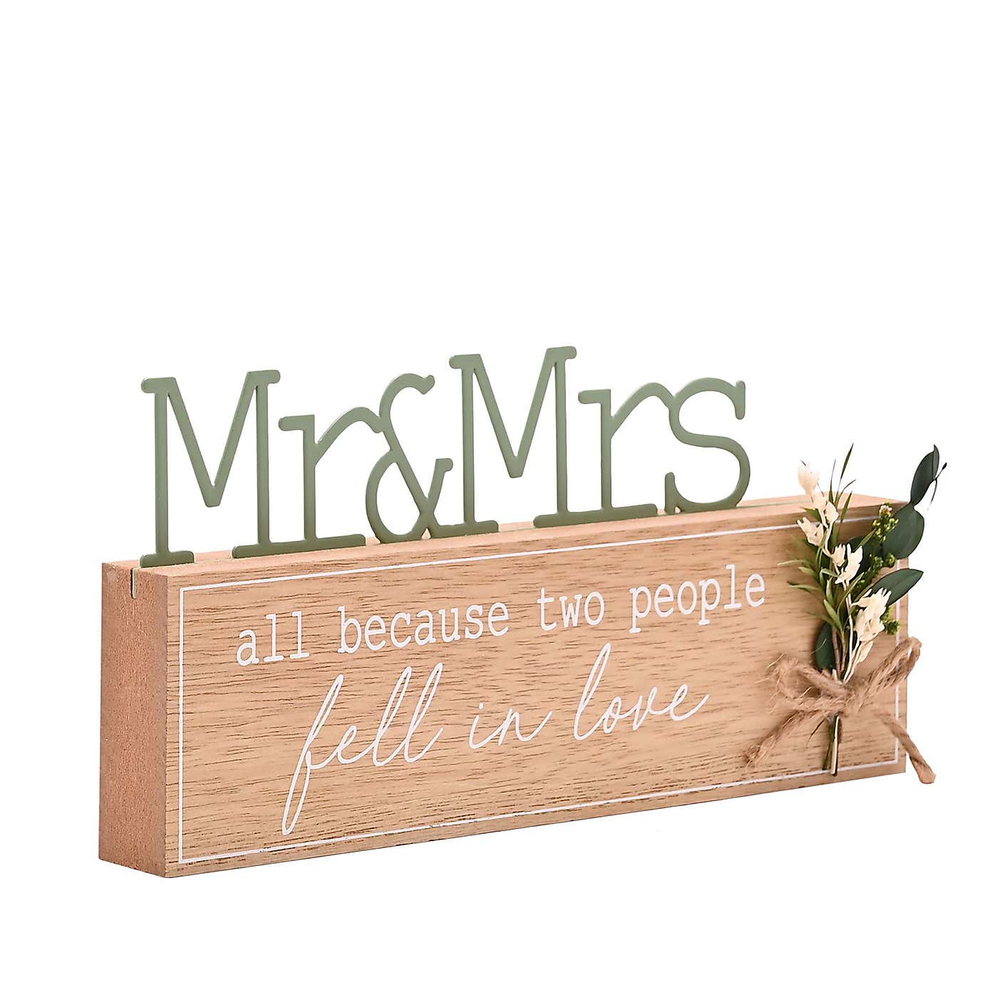 Love Story Mr and Mrs Fell In Love Plaque