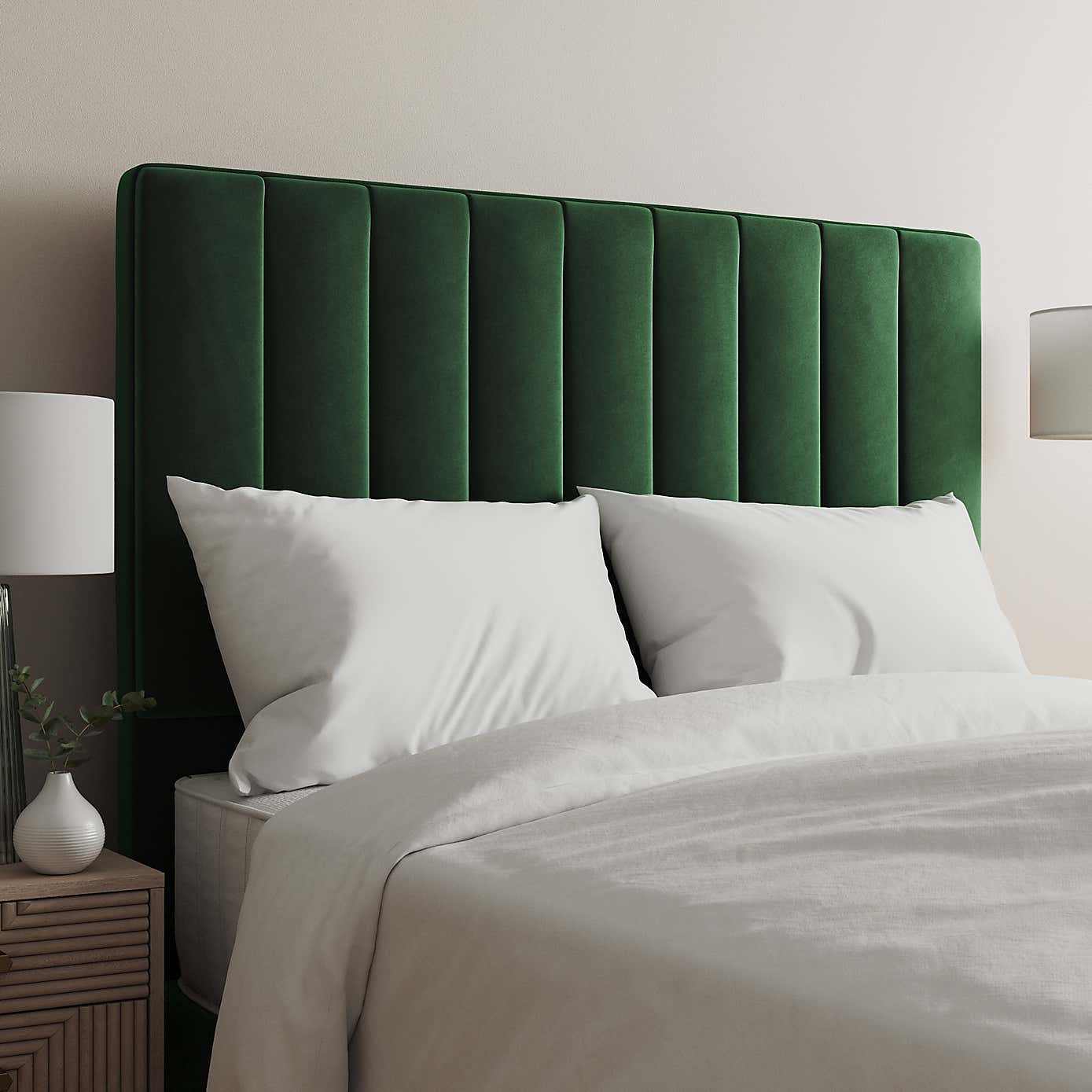 Velvet Vertical Stripe Headboard