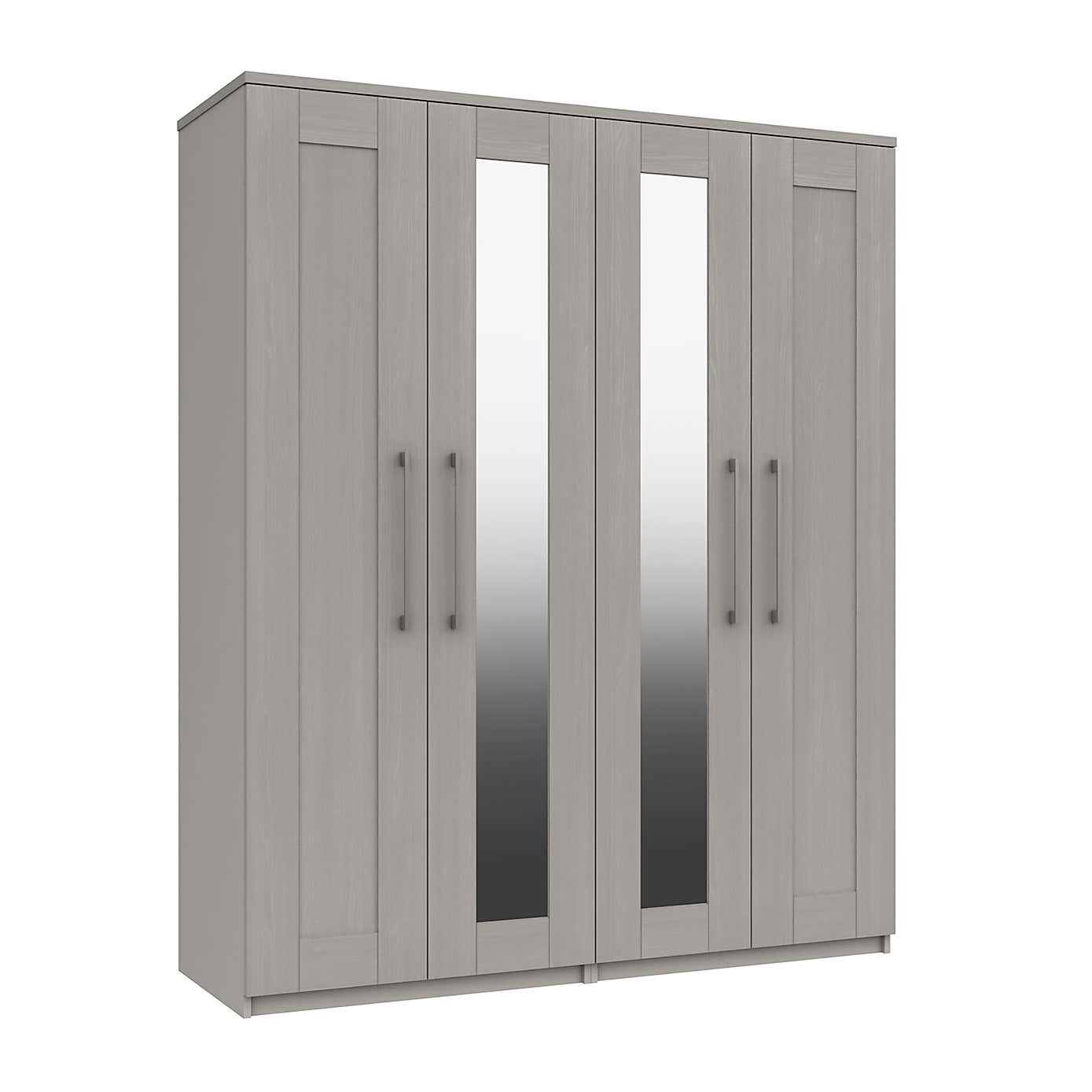Ethan 4 Door Wardrobe, Mirrored