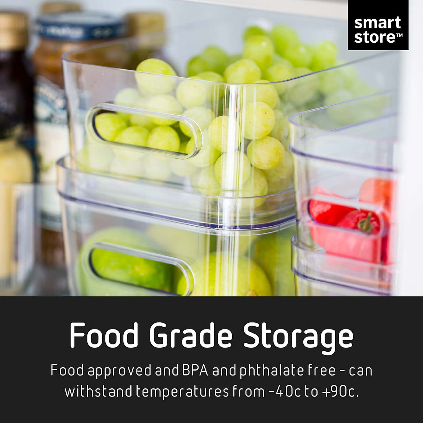 Compact Storage Tub Large with lids 15.4L Set of 3, Clear