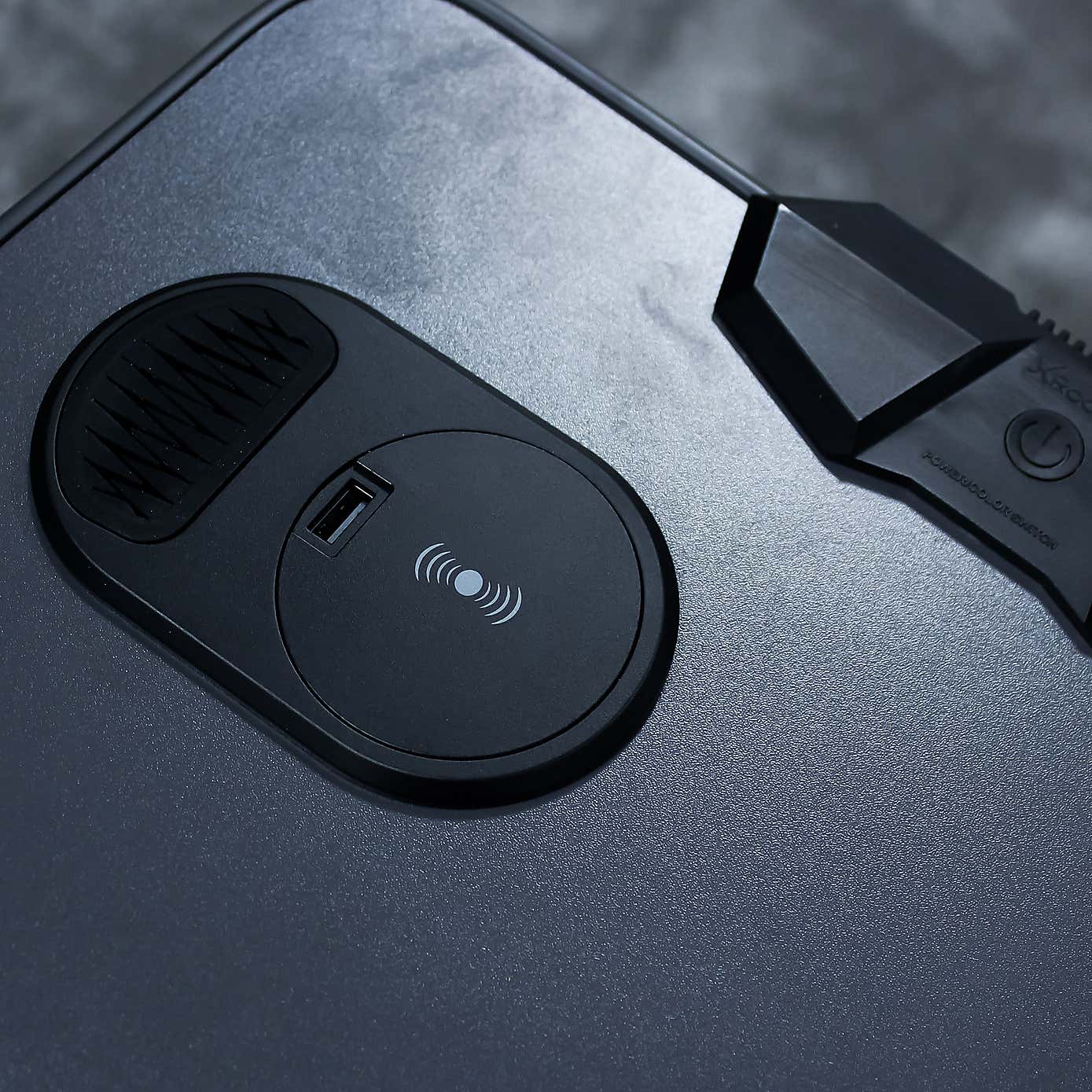 X Rocker White Carbon Tek Gaming Desk with Wireless Charging and Neo Fibre LED