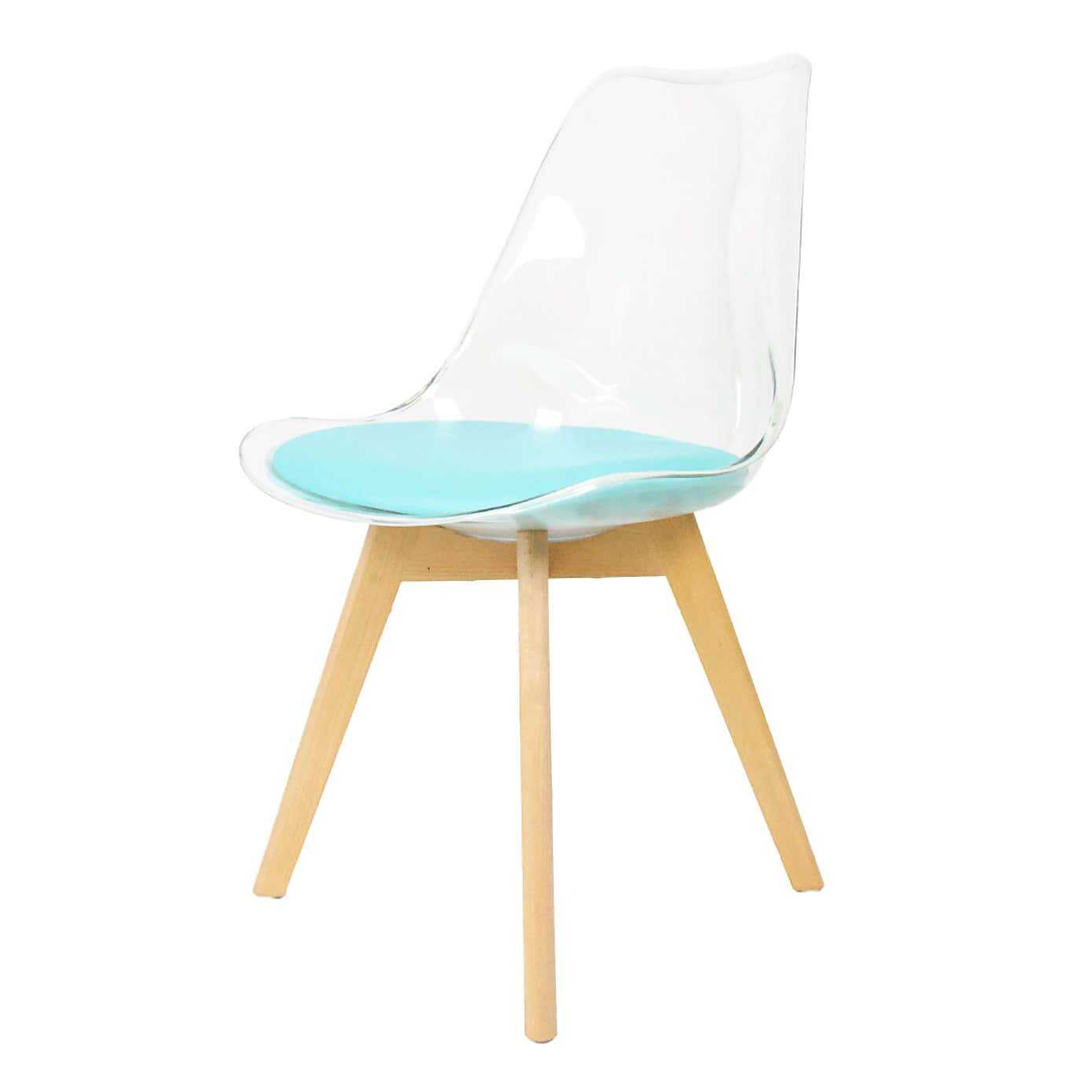 Fusion Living Soho Clear Plastic Dining Chair with Squared Legs