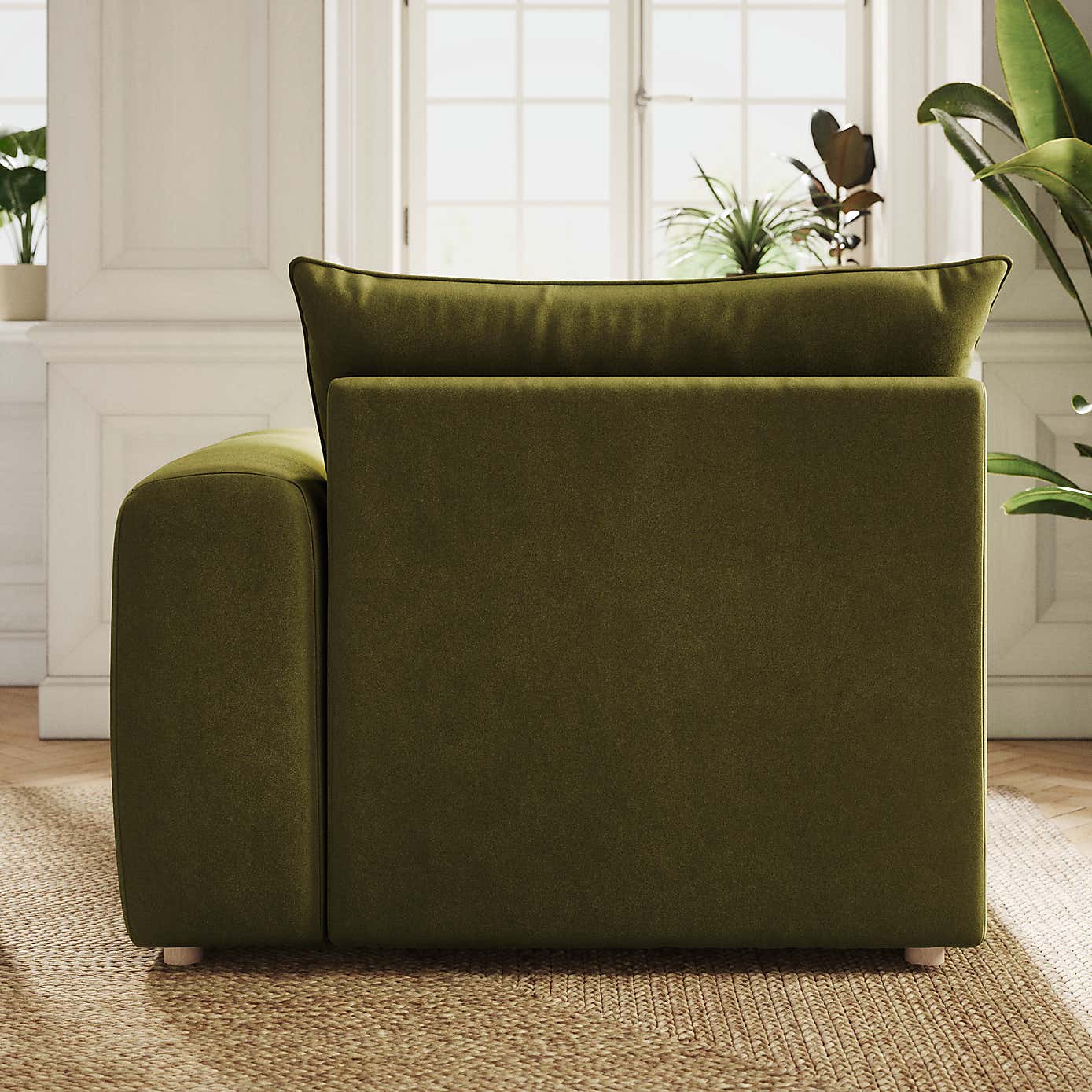 Full Circle Austin Luxury Velvet Modular Arm Corner Piece