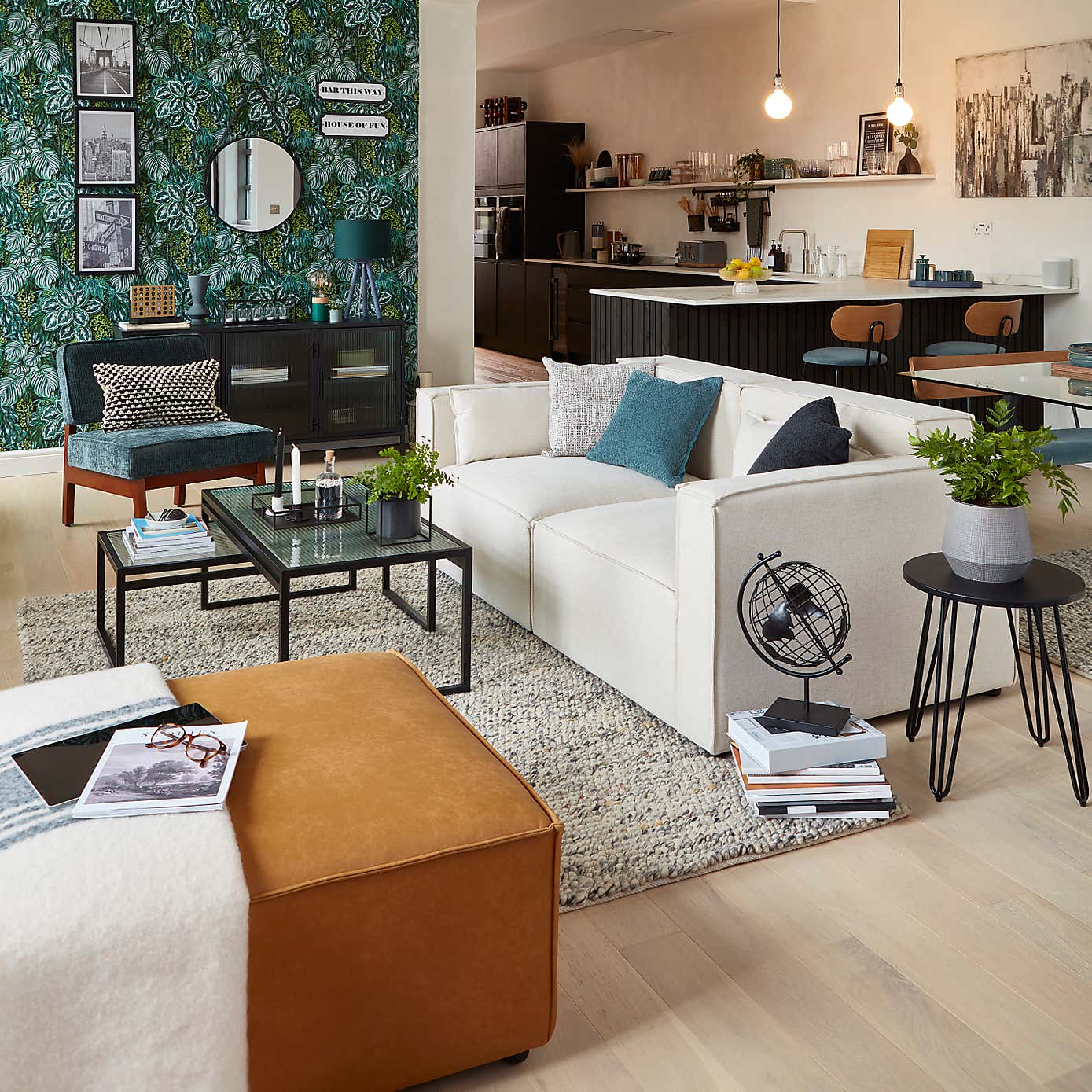 Modular Arne Natural Fabric 2 Seater Sofa