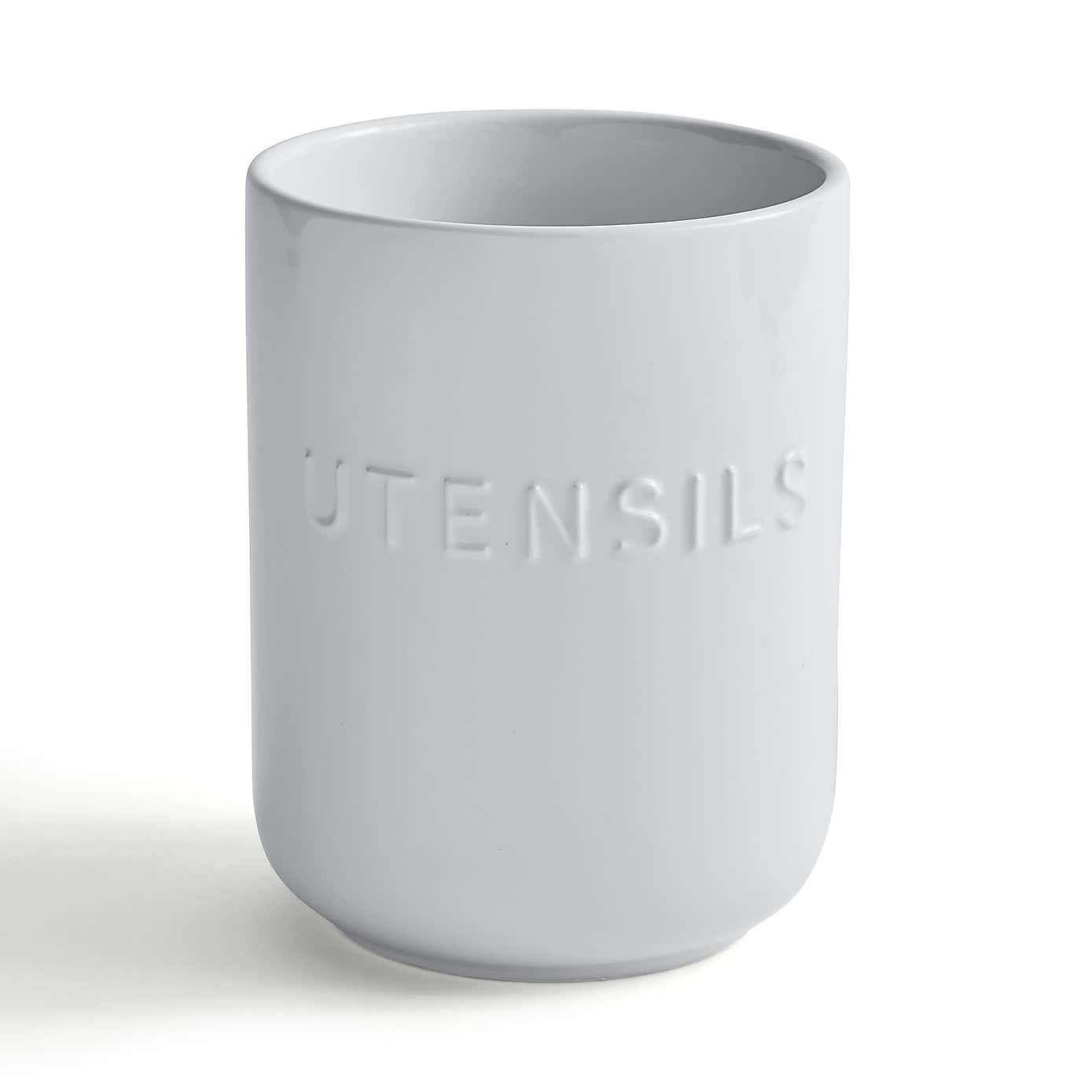 Ceramic Utensil Holder White