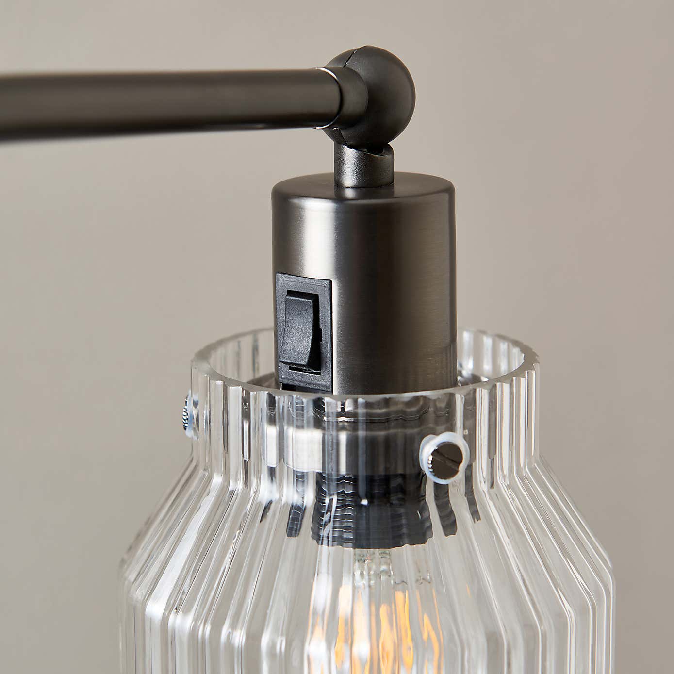 Tobias Industrial Ribbed Adjustable Floor Lamp