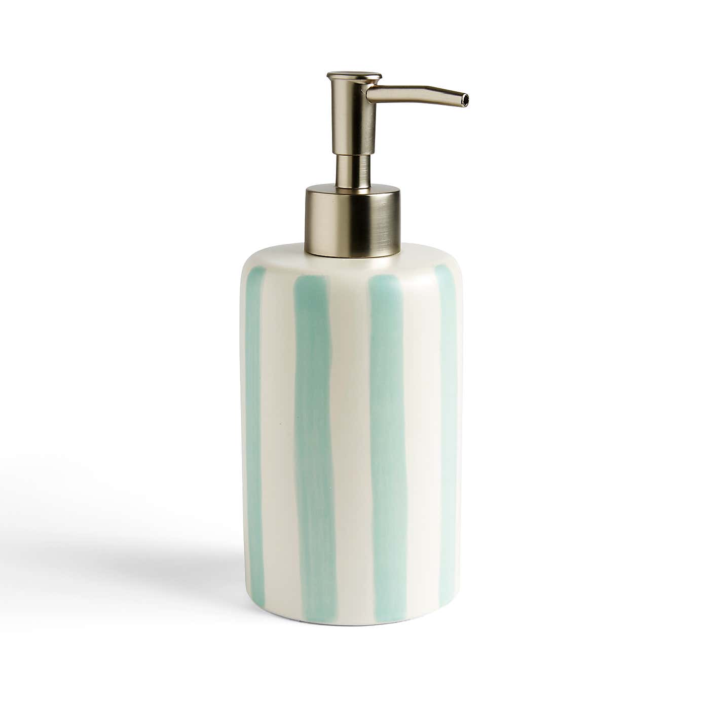 Coastal Stripe Green Soap Dispenser