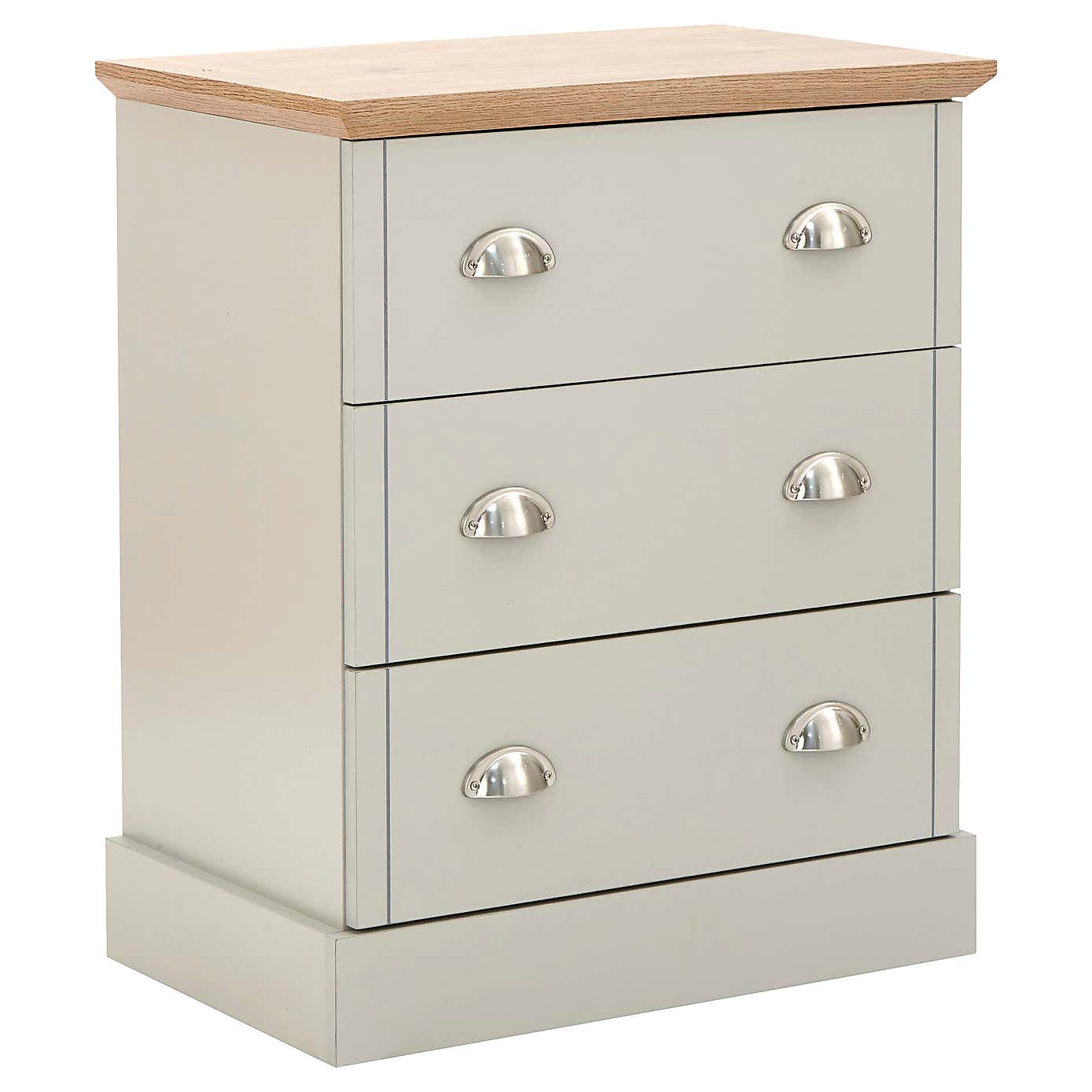 Kendal 3 Drawer Chest, Grey