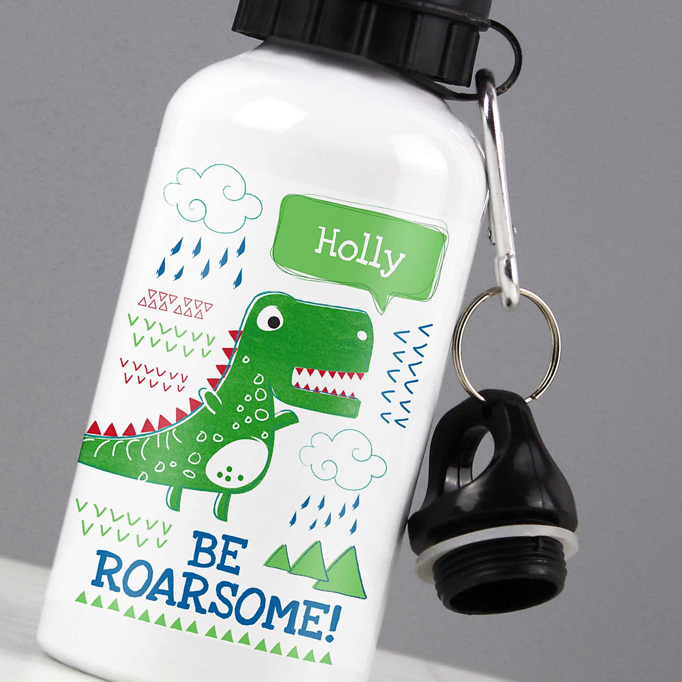 Personalised Be Roarsome Dinosaur Metal Drinks Bottle