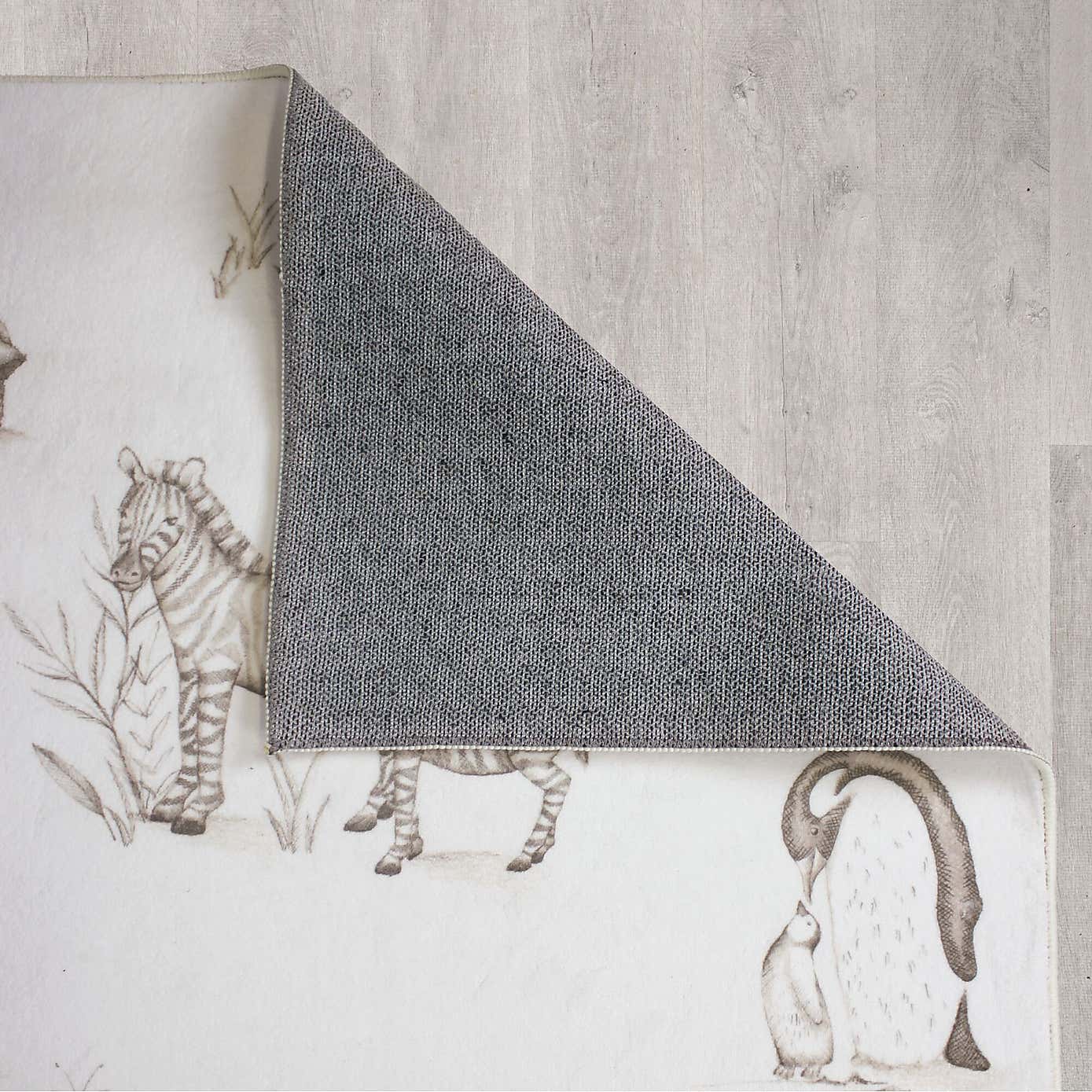 Kids Faux Fur Safari Washable Rug