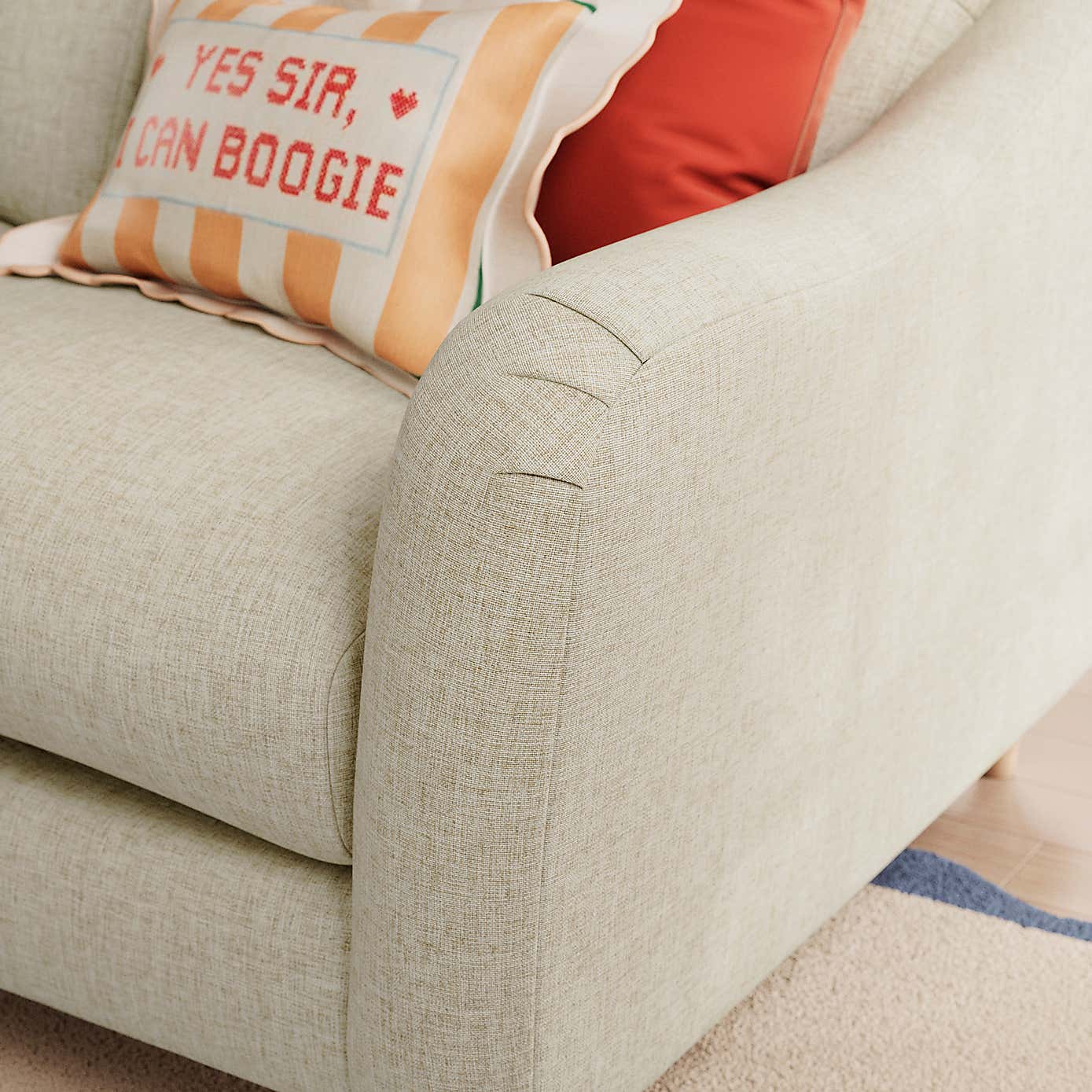 Hattie Slub Faux Linen Snuggle Sofa