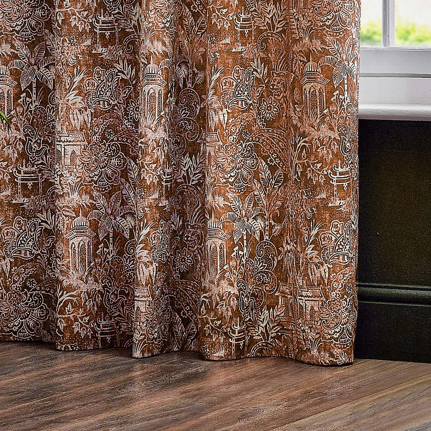 Bengal Amber Eyelet Curtains
