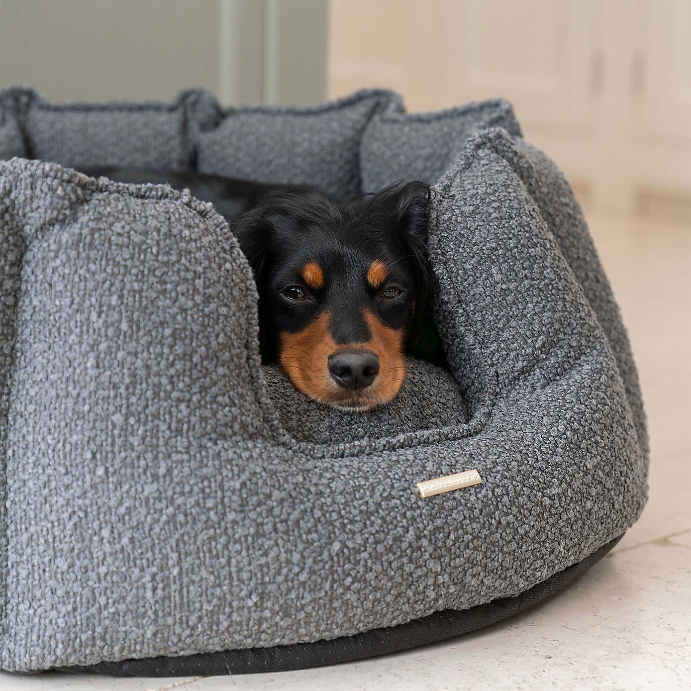 Lords and Labradors Boucle High Wall Dog Bed
