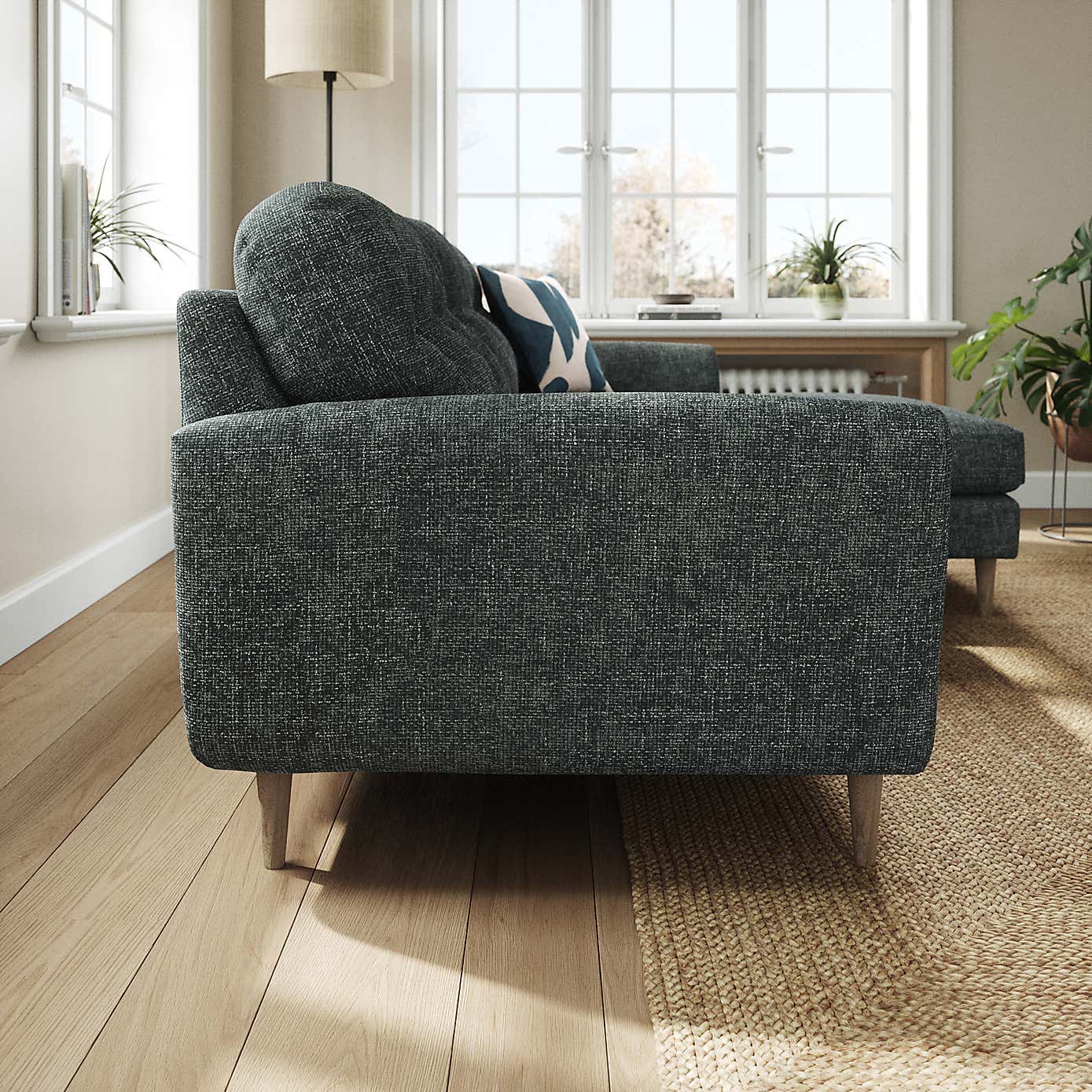 Sven Chunky Chenille Large Corner Chaise Sofa