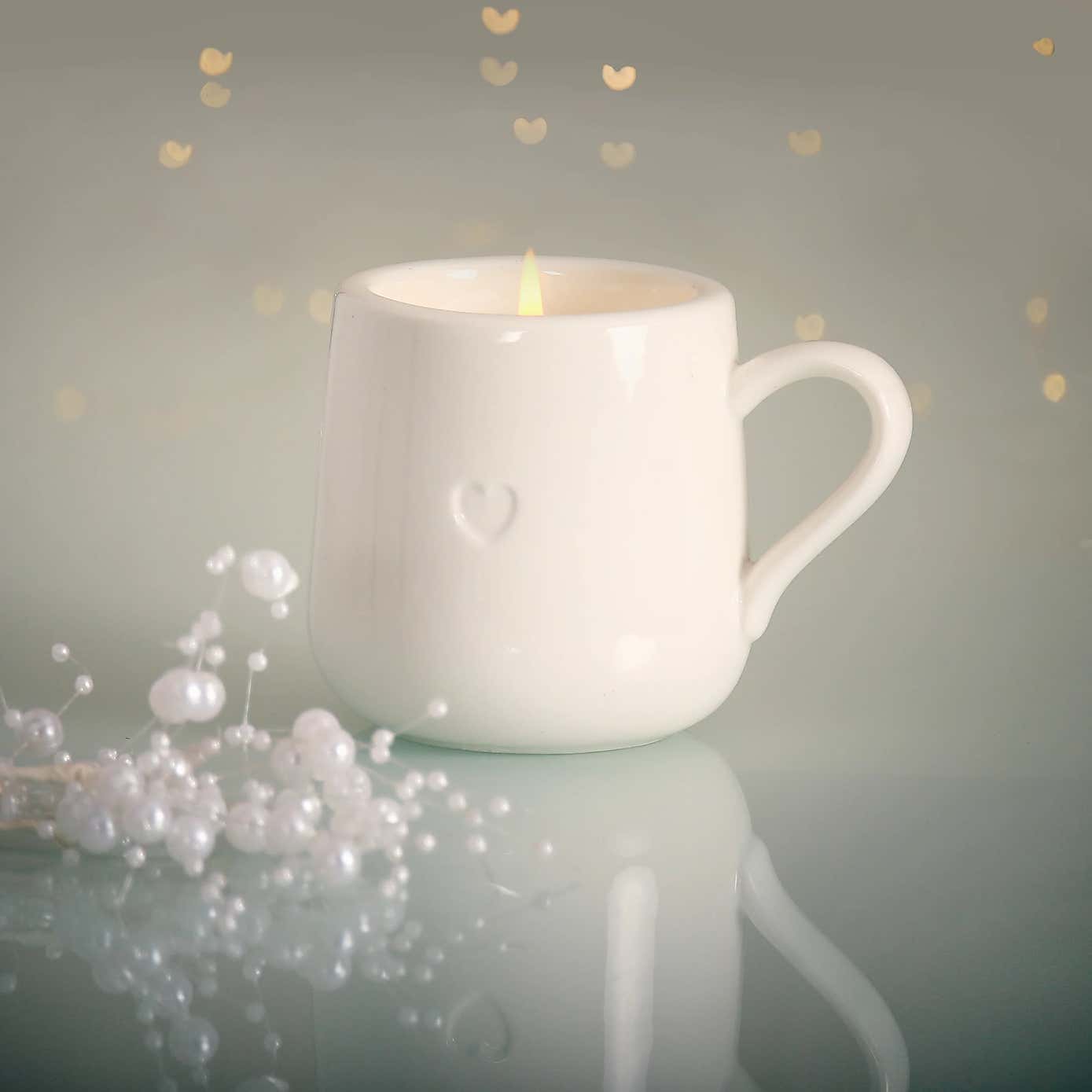 Heart & Home Porcelain Mug Candle