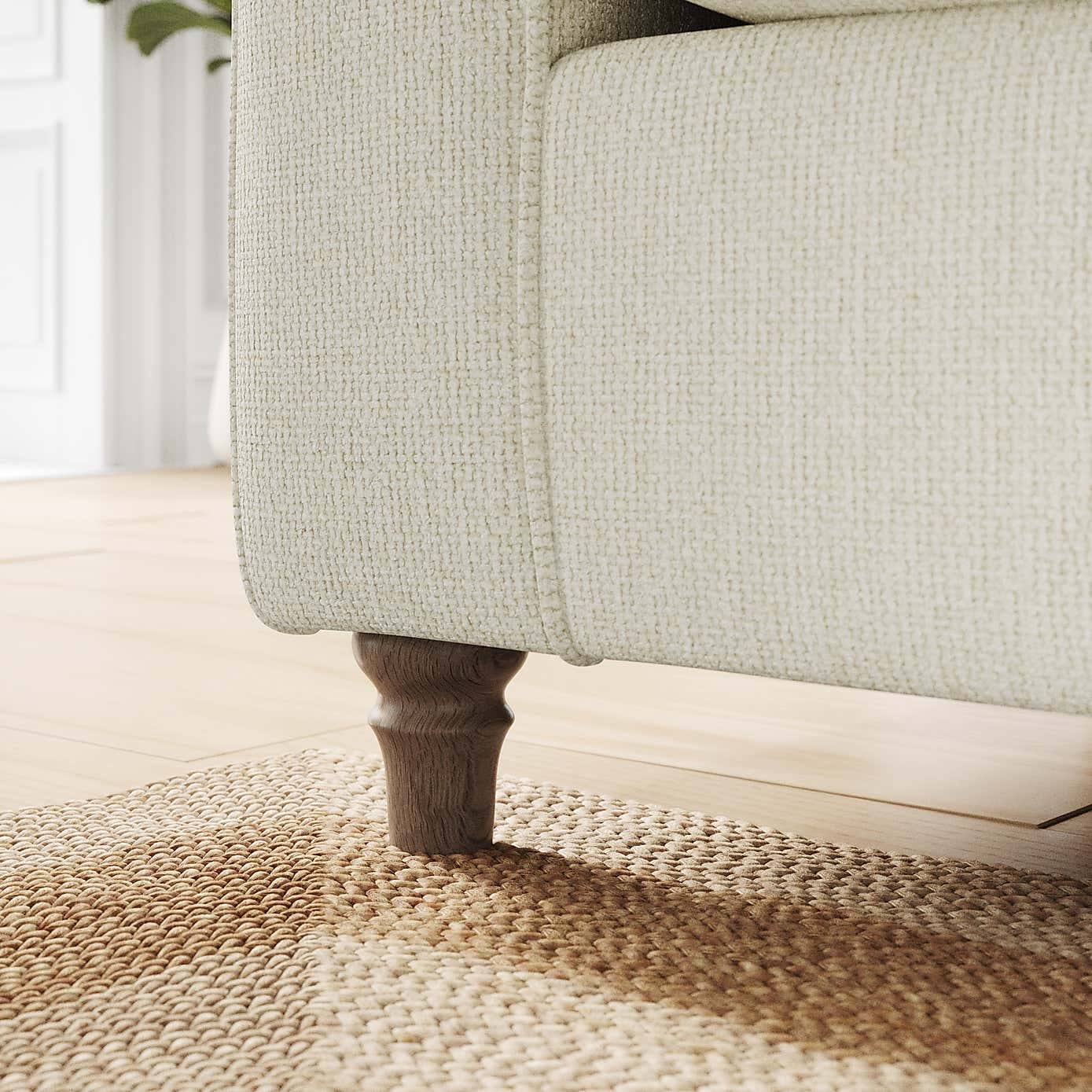 Flori Corner Chaise Sofa, Chunky Chenille