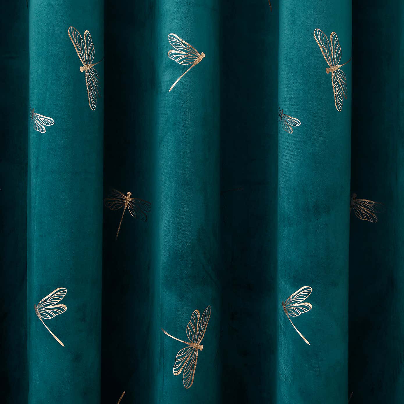 Dragonfly Foil Eyelet Curtains