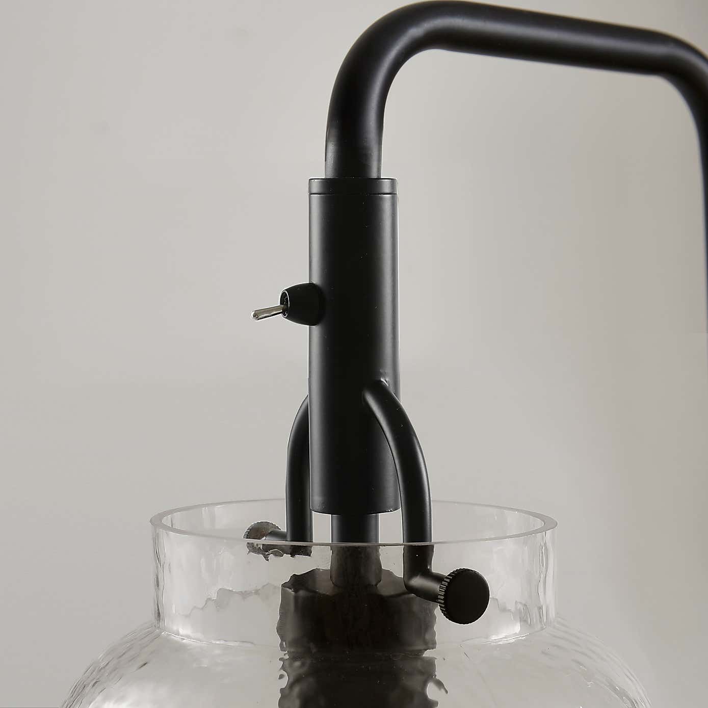 Henri Industrial Mottled Glass Floor Lamp