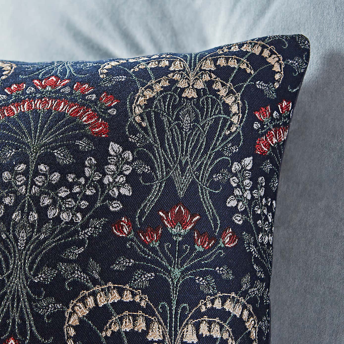 Floral Damask Tapestry Square Cushion