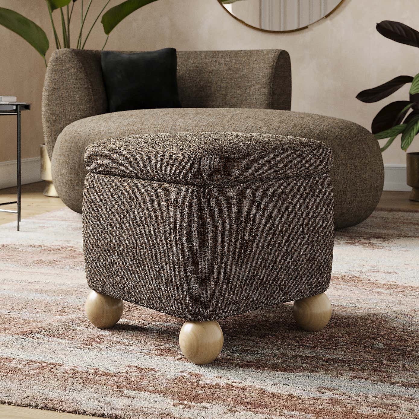 Nylah Luxe Boucle Storage Footstool