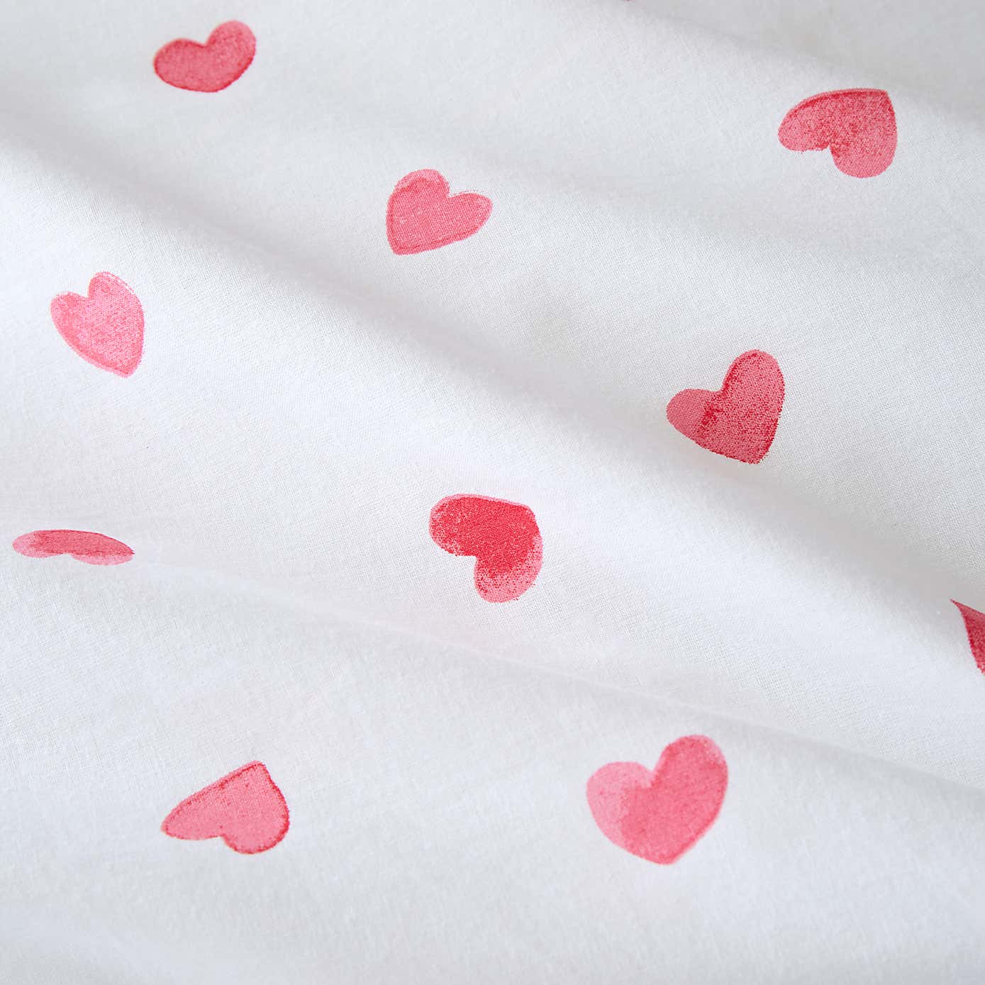 Red Hearts 100% Cotton Duvet Cover and Pillowcase Set