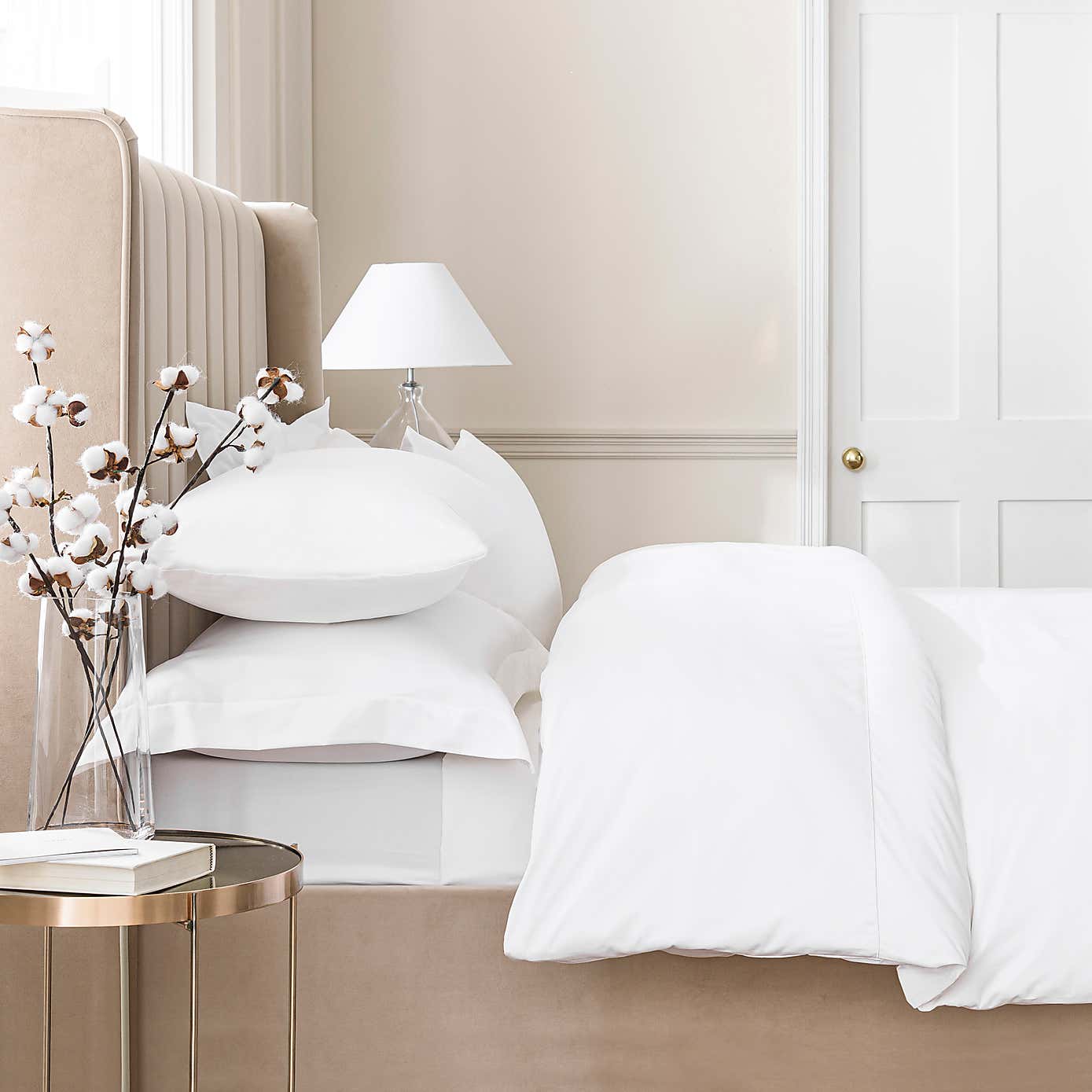 Dorma 300 Thread Count 100% Cotton Sateen Plain Bolster Pillowcase