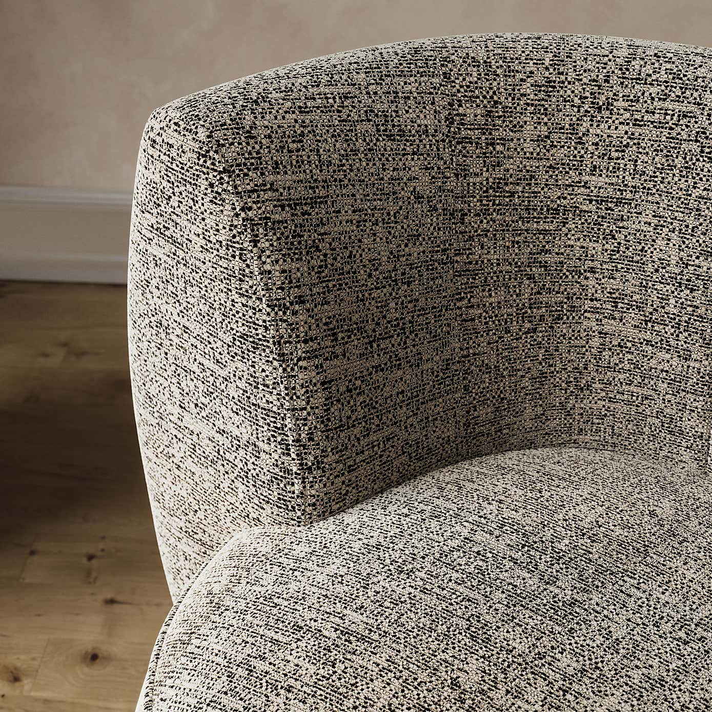 Lozenge Luxe Boucle Black Swivel Chair