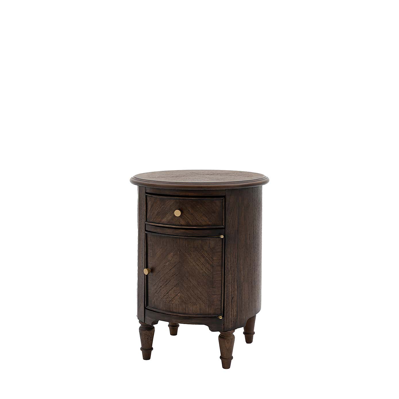 Matola Dark Wood Drum Side Table