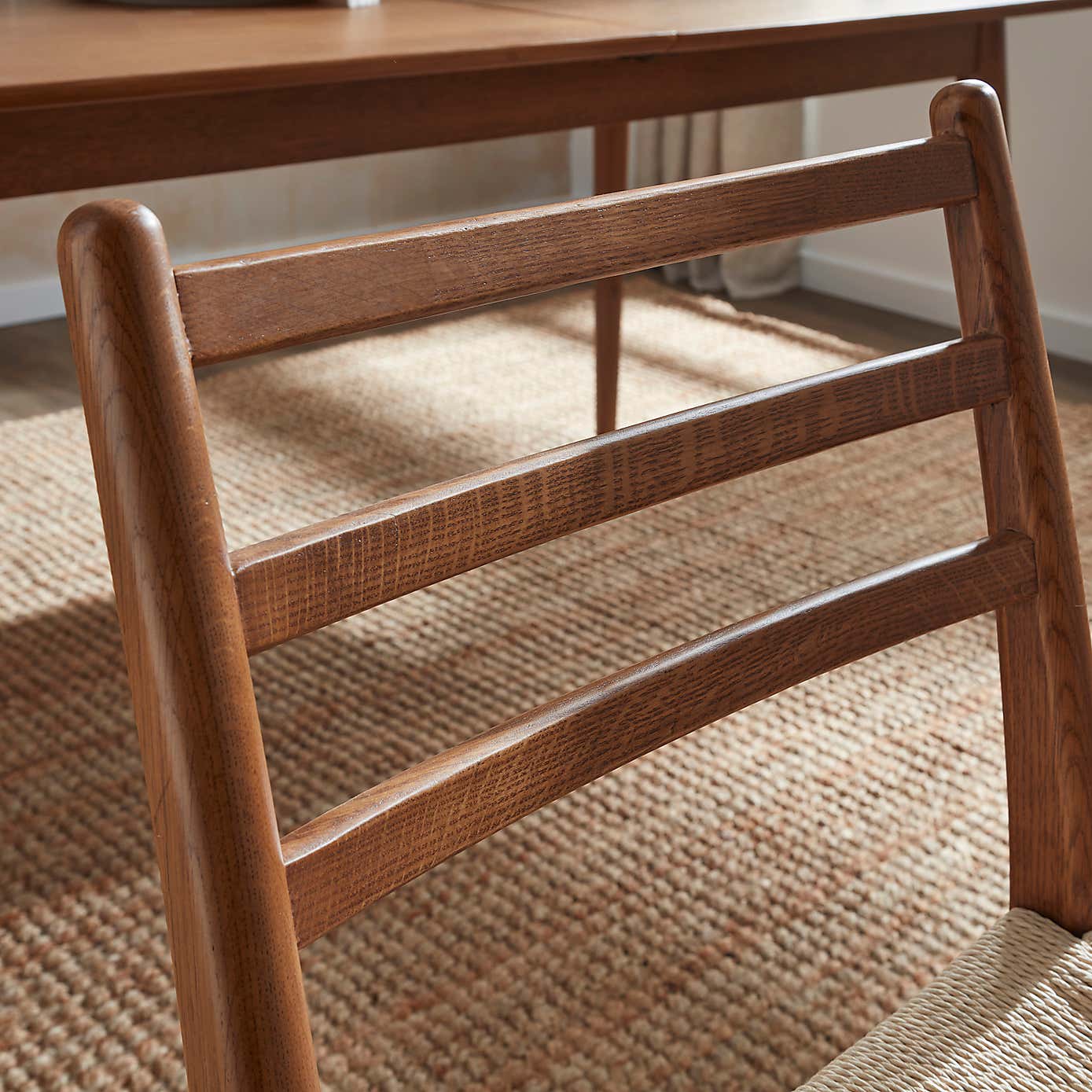 Karla Rectangular Extendable Dining Table with 4 Arthur Dark Stained Oak Dining Chairs