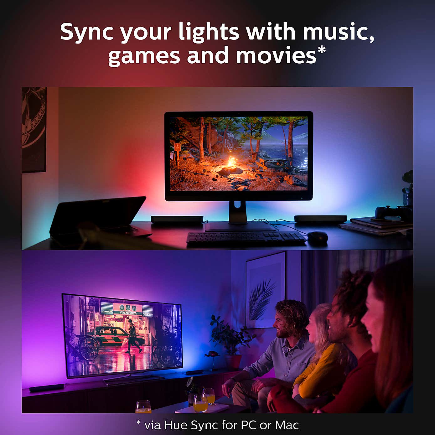 Philips HUE Play Set of 2 Smart LED Light Bars