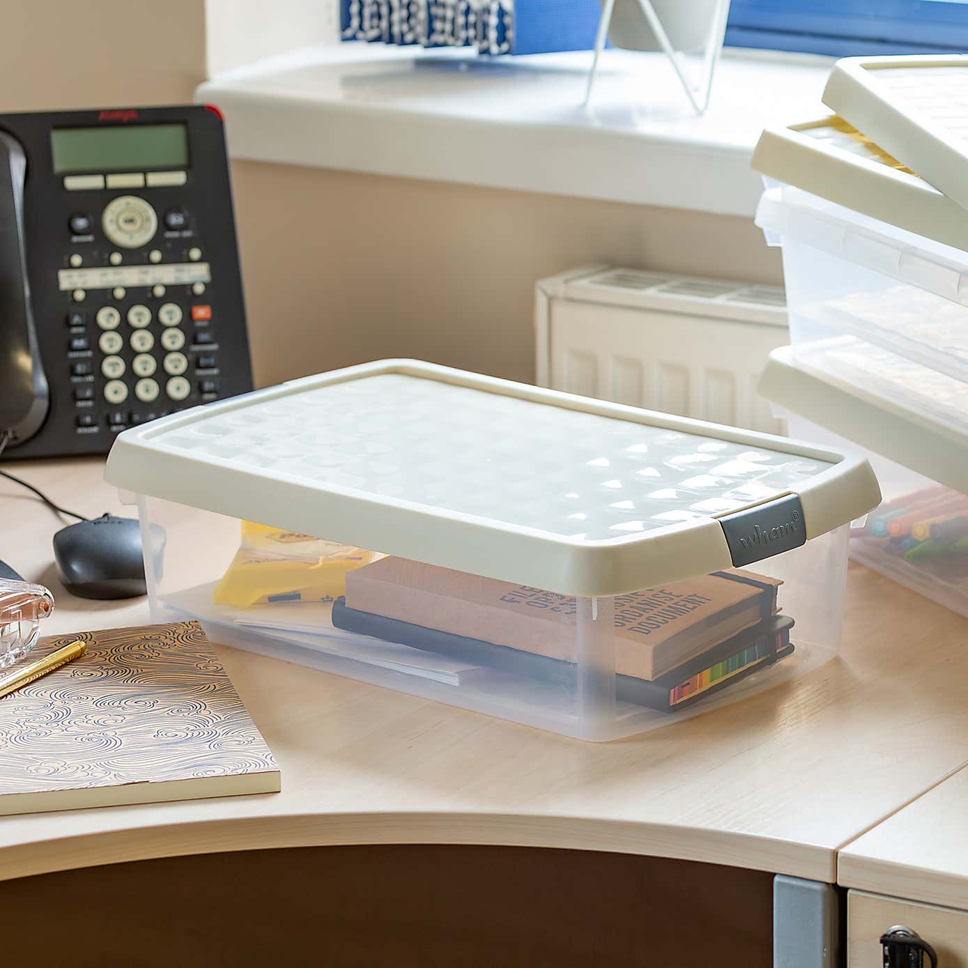 Wham Clip Pack of 4 Rectangle Storage Boxes With Lids