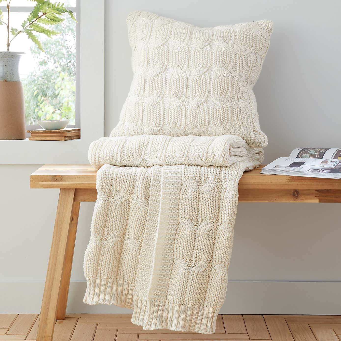 Chunky Marl Knit Throw 130cm x 170cm