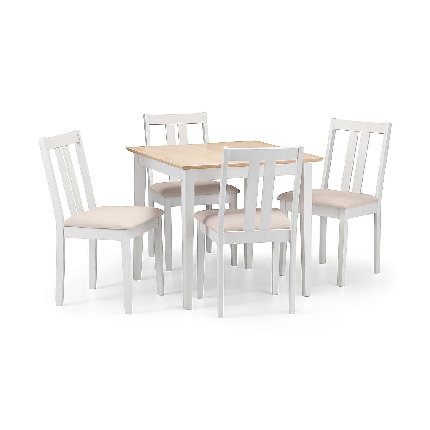 Rufford 4 Seater Two-Tone Dining Table, Ivory