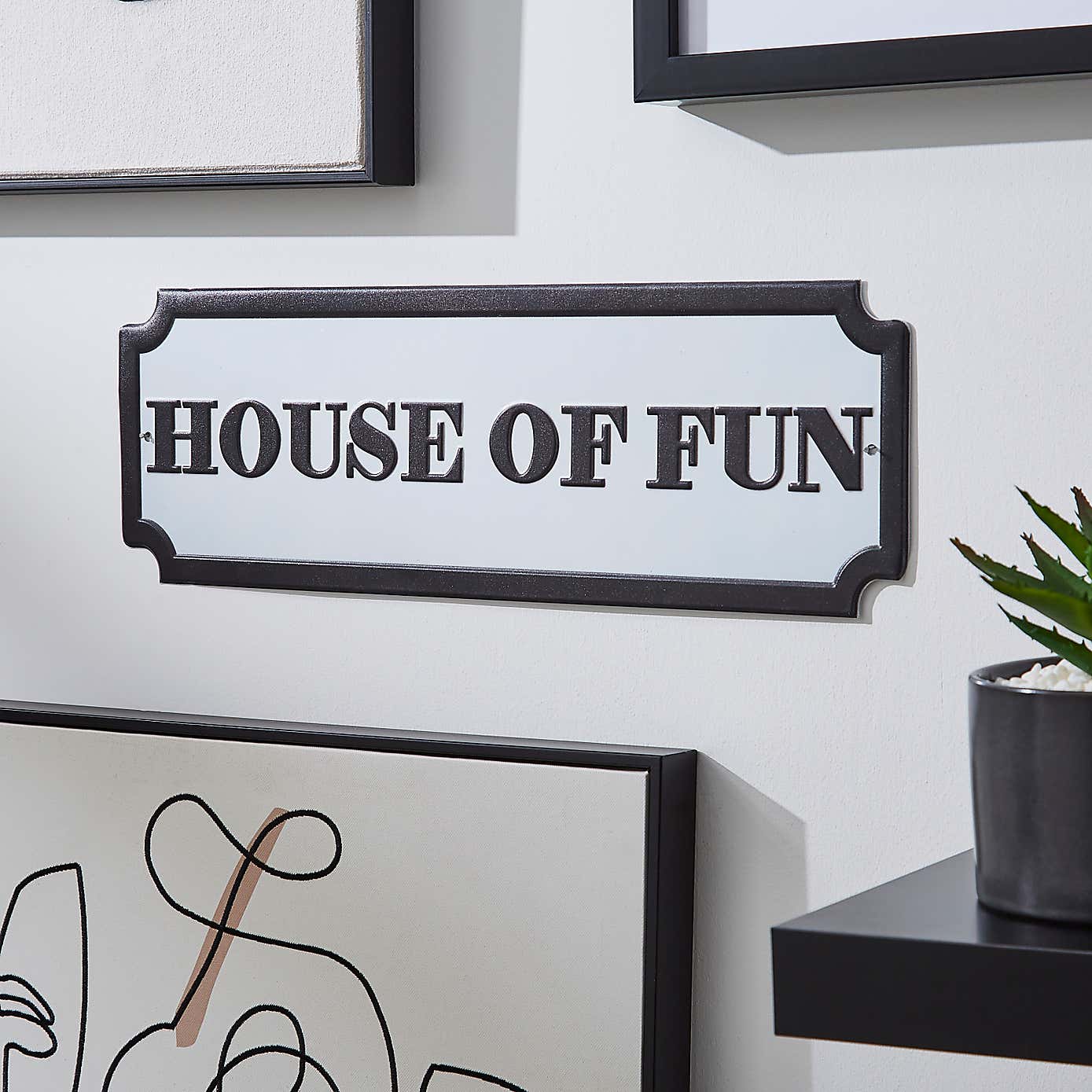 Indoor Outdoor House of Fun Metal Plaque