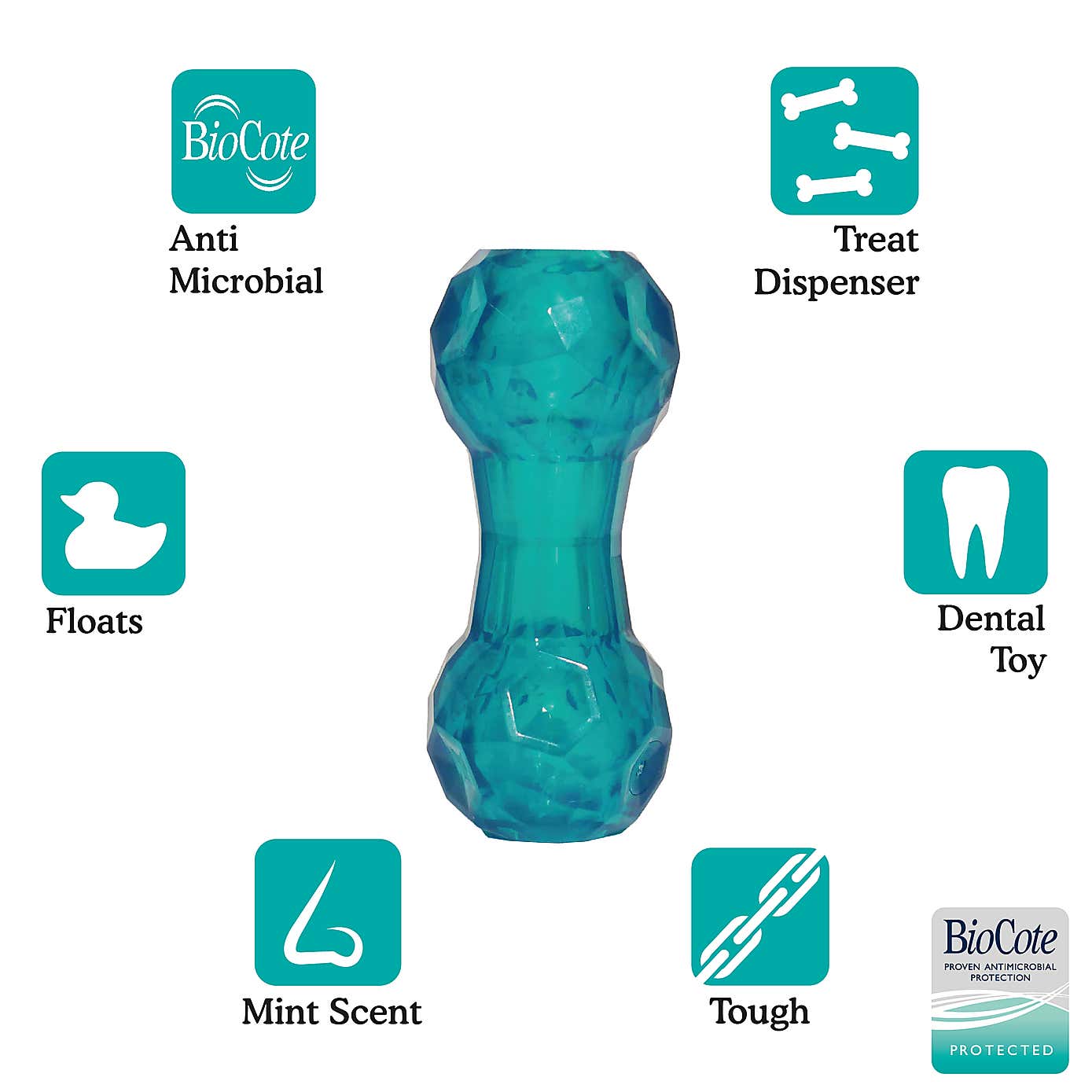 Rosewood Biosafe Puppy Treat Dumbell Dog Toy