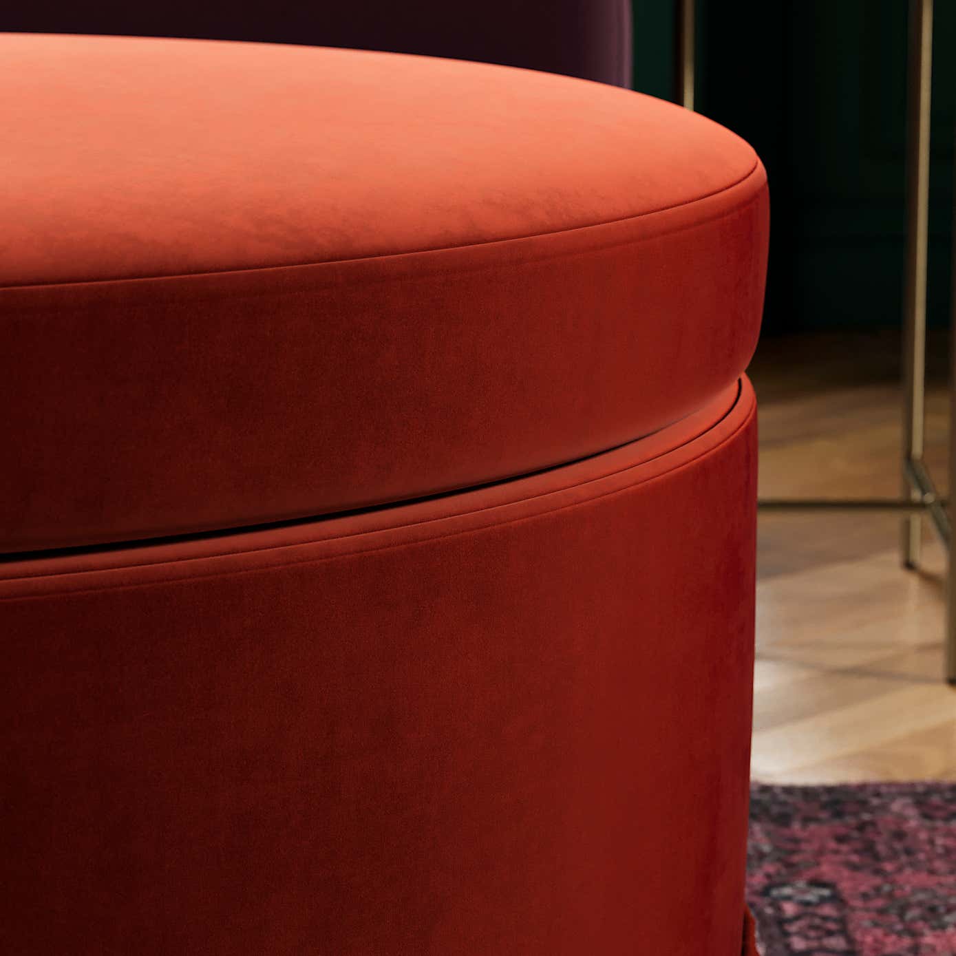 Round Tassel Velvet Storage Pouffe