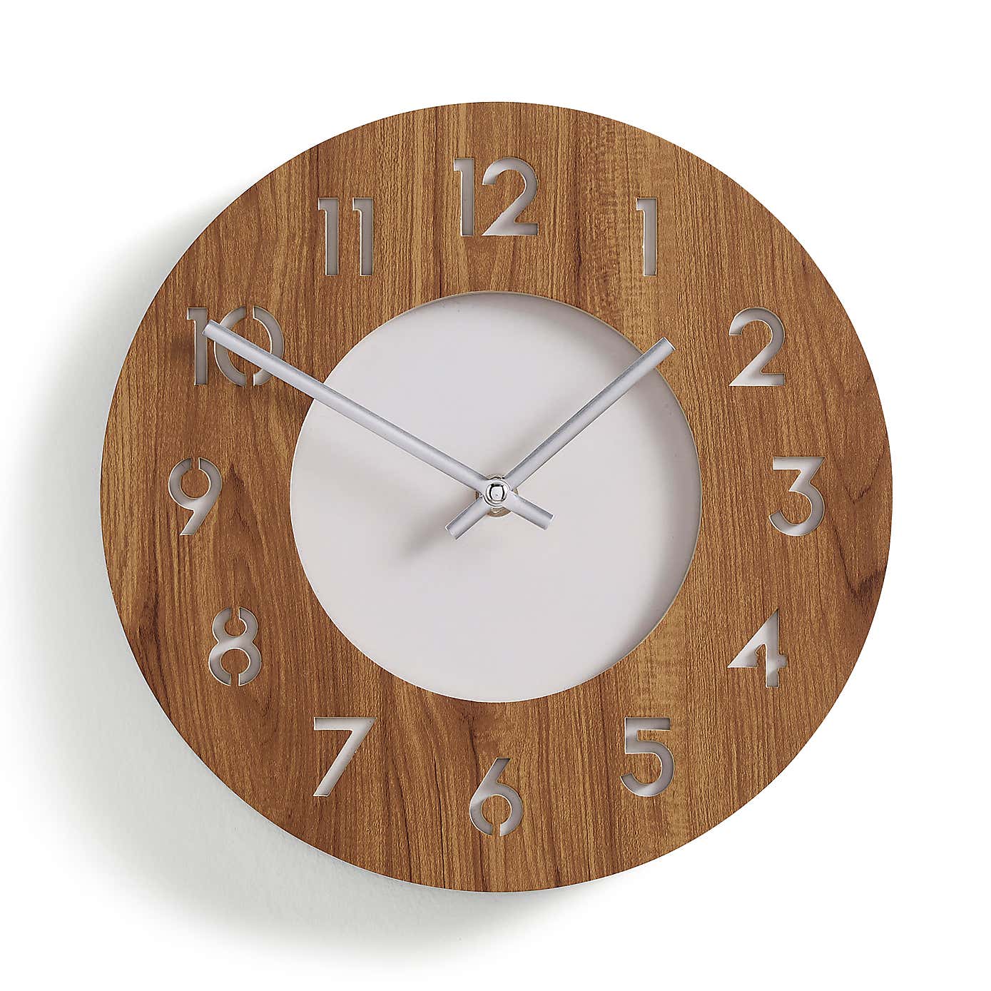 Dark Oak Clock 26cm Sandstone