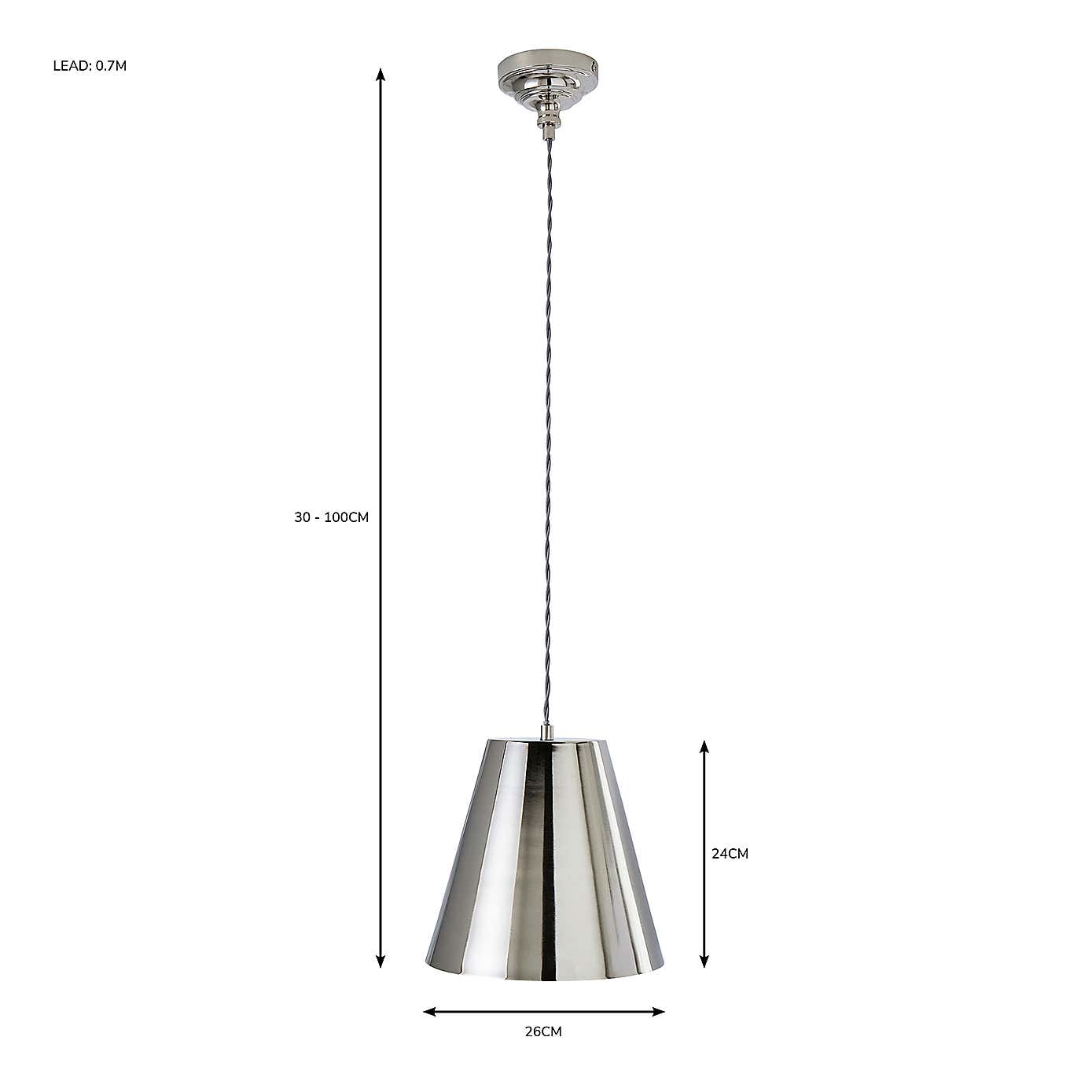 Dorma Bedford Nickel 1 Light Ceiling Fitting