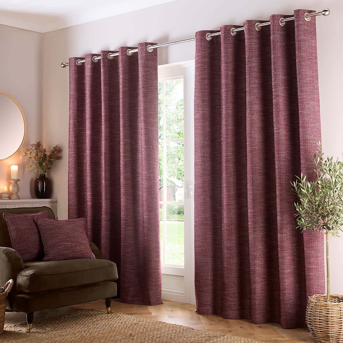 Churchgate Swithland Herringbone Eyelet Curtains