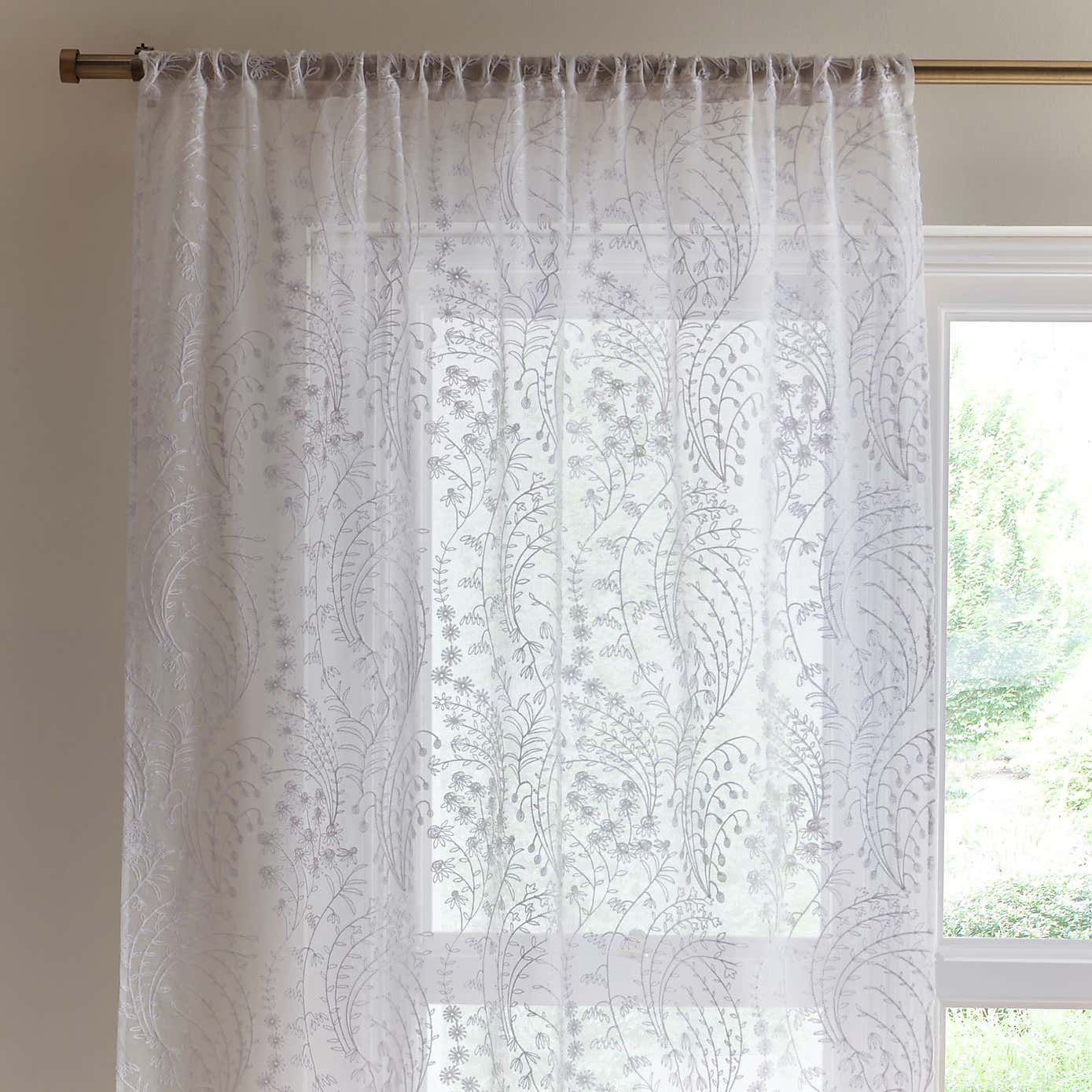 Spring Flowers Slot Top Voile Panel