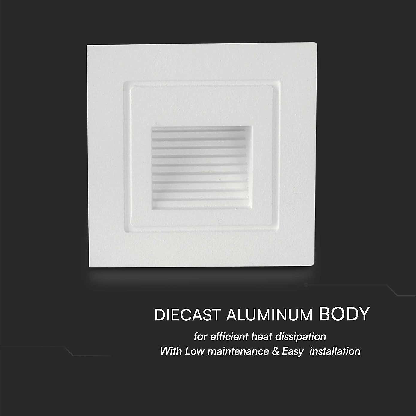 Set of 4 V-TAC 3W LED Square Step Lights