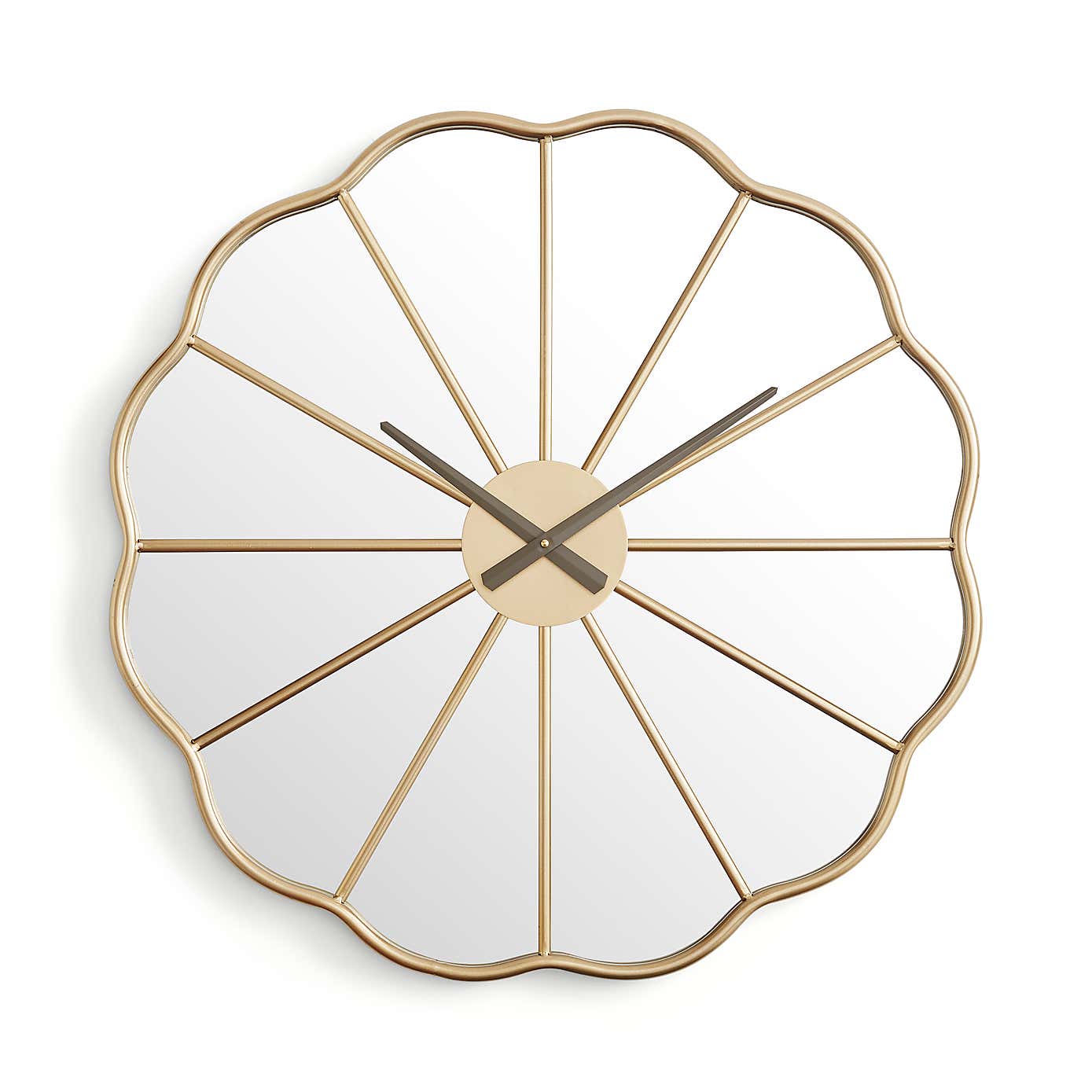 Equatorial Floral Mirrored Wall Clock