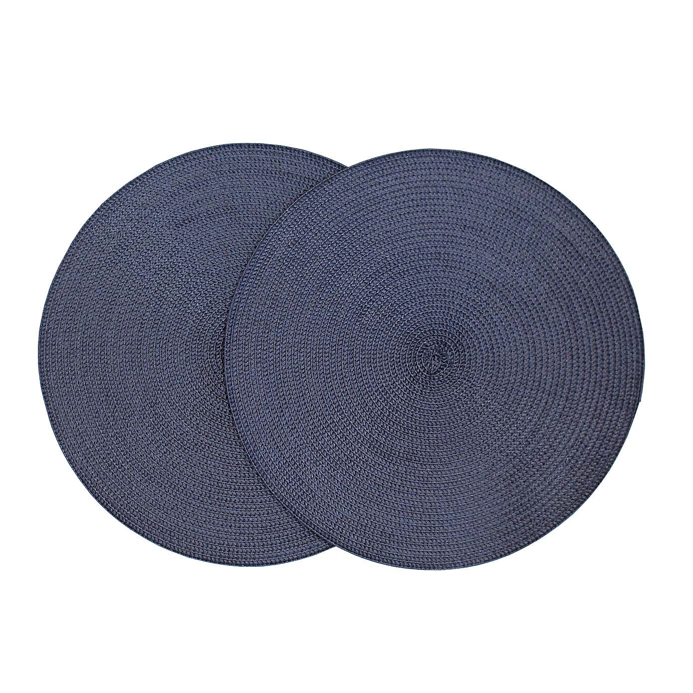 Pack Of Two Woven Round Silver Placemats