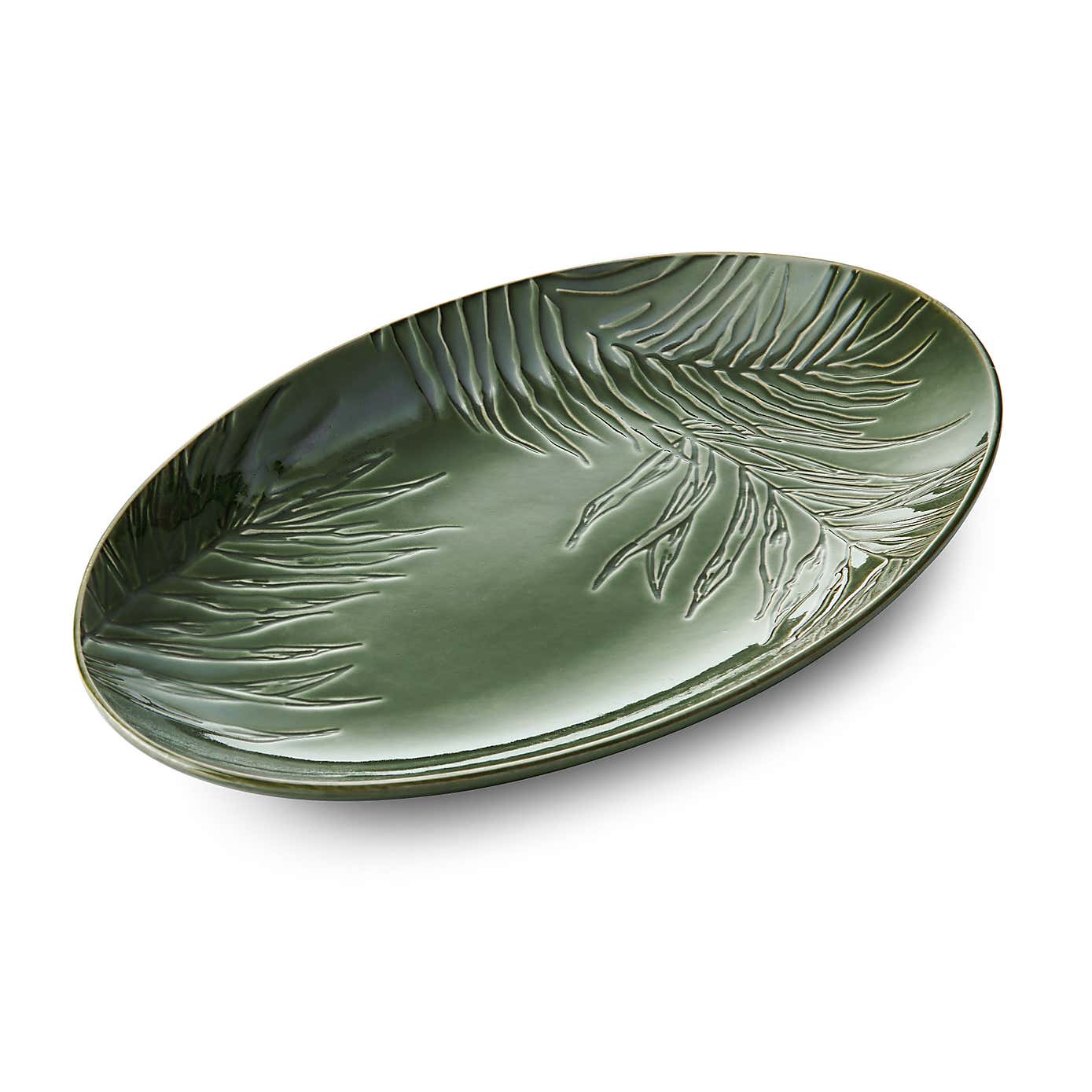 Mikasa Jardin Green Oval Stoneware Serving Platter