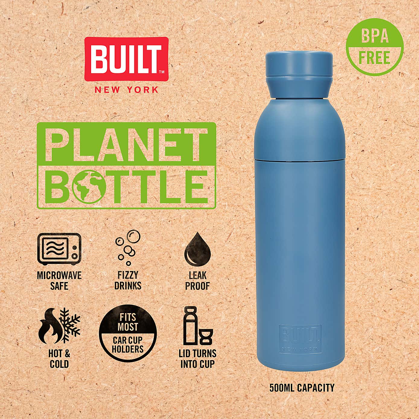 Built 500ml Plastic Water Bottle
