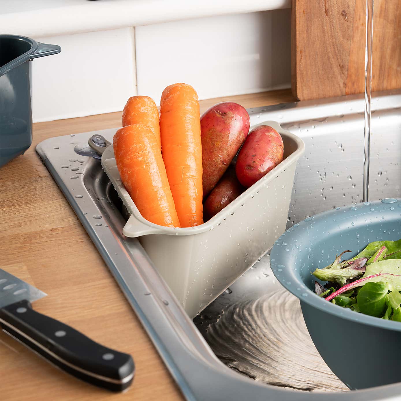 Handy Kitchen Pack of 2 Side Sink Kitchen Strainer