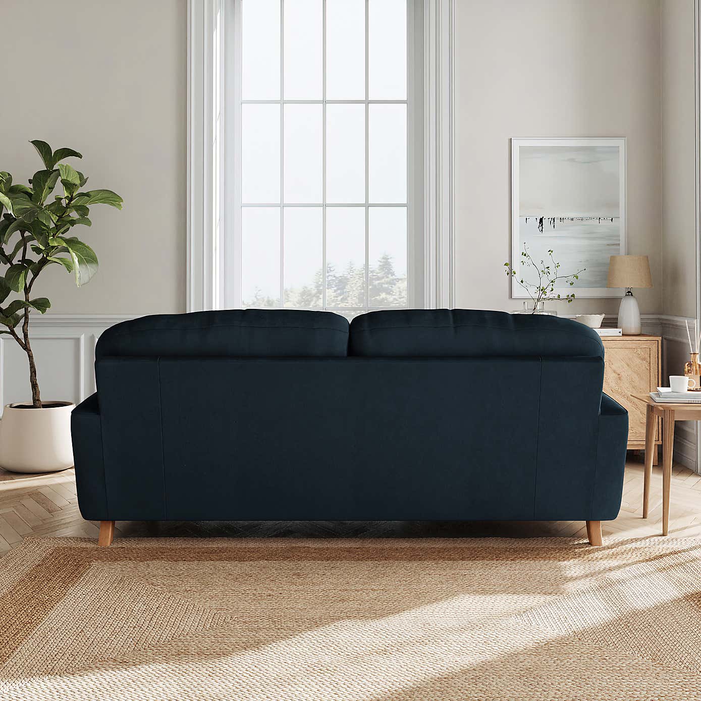 Martha Matte Plush Velvet 3 Seater Sofa