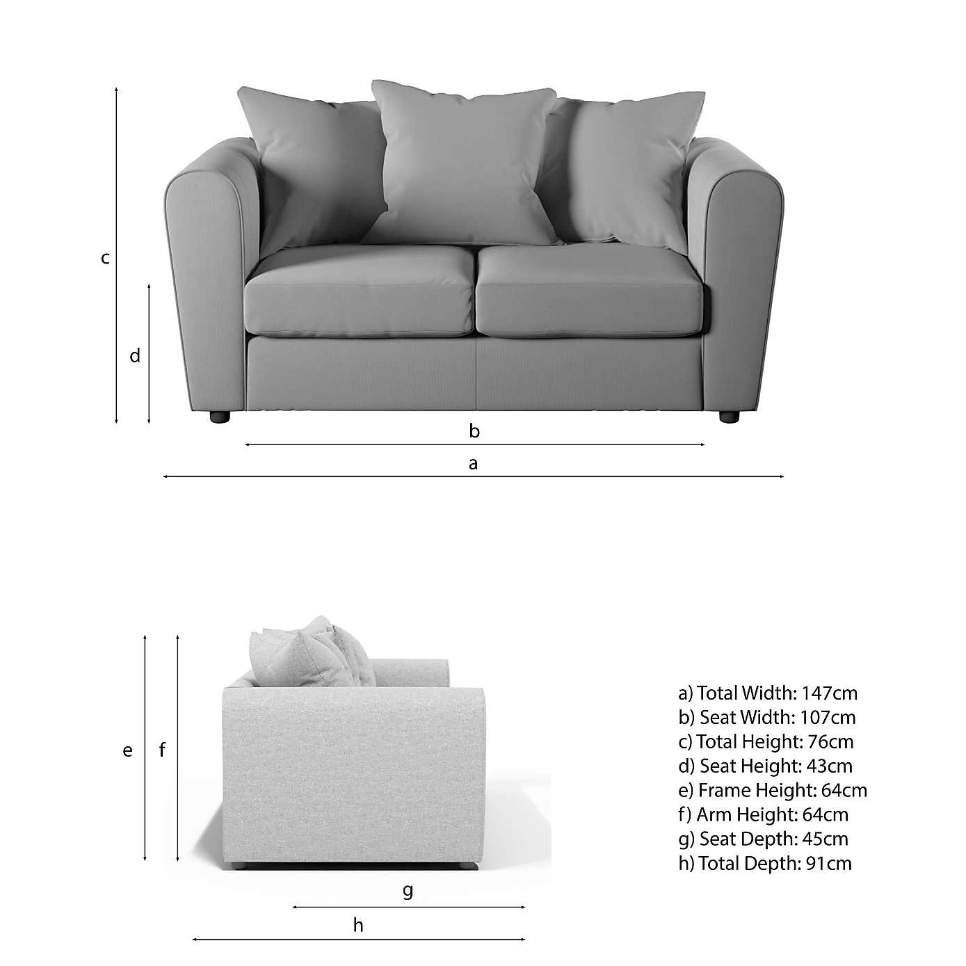 Blake Soft Faux Leather Combo 2 Seater Sofa