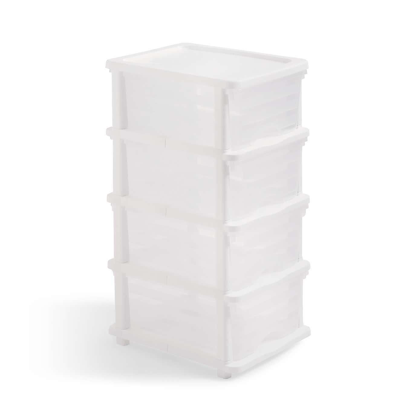 Plastic 4 Drawer Storage Tower Unit