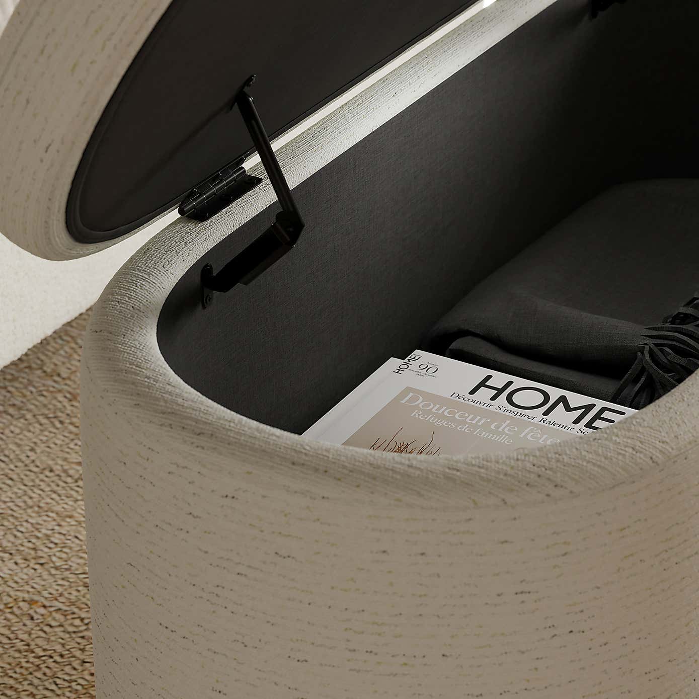 Nylah Boucle Fleck Storage Ottoman